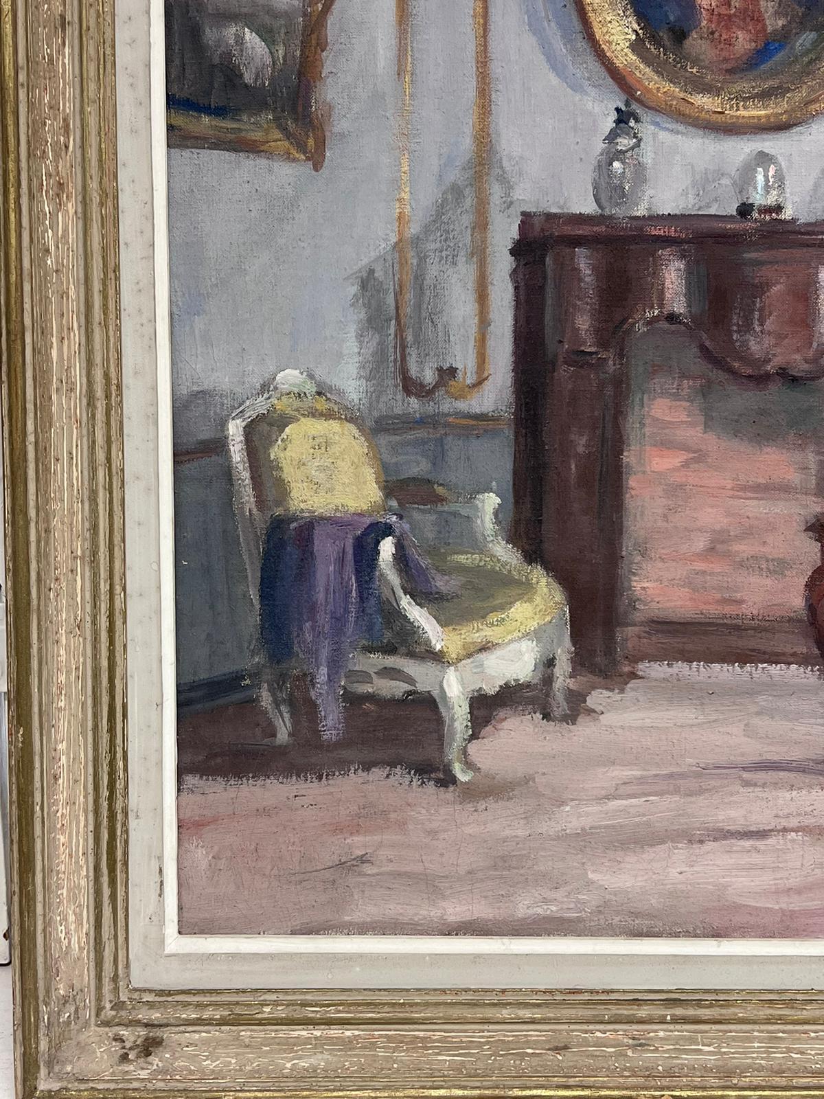 The Salon Interior
French Impressionist artist, circa 1930's
oil on canvas, framed
framed: 26 x 22 inches
canvas: 22.5 x 18 inches
provenance: private collection, France
condition: very good and sound condition