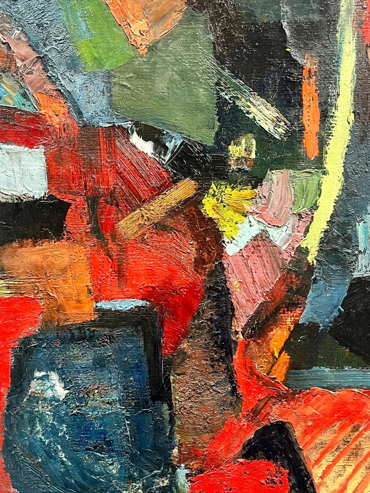 Vernice ad olio su tela cubista francese del 1960, luminosa e spessa - Painting Cubismo di French School