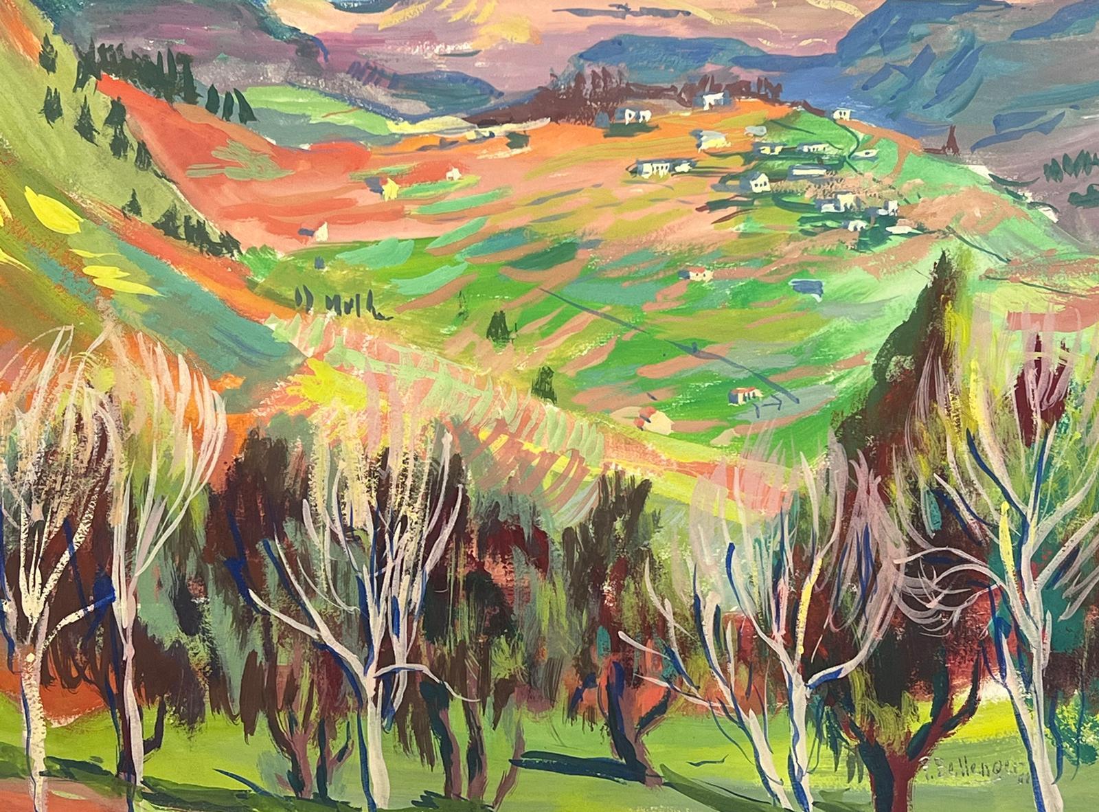 1960's French Signed Post Impressionist Painting Far Reaching Valley Views For Sale 4