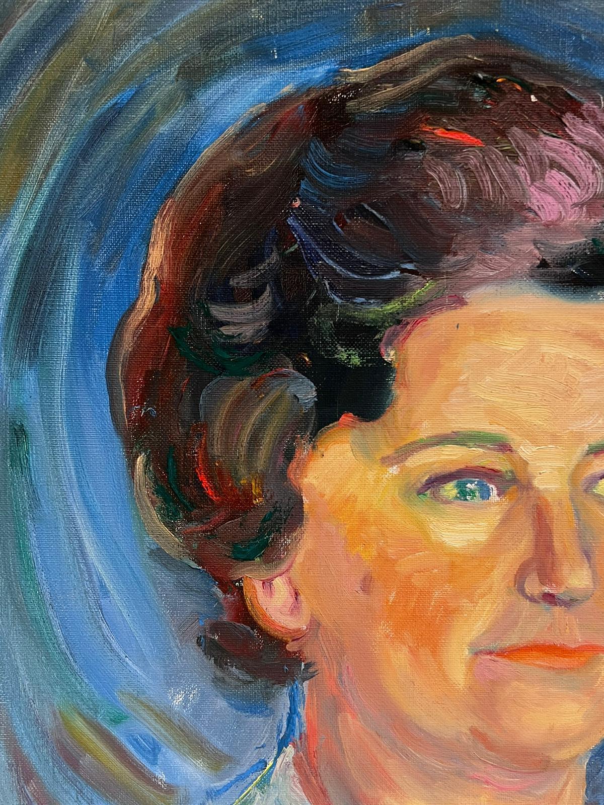 Retrato de una dama
Artista impresionista francés, hacia 1975
verso de la inscripción
óleo sobre lienzo
lienzo: 24 x 18 pulgadas
procedencia: colección privada, Francia
estado: muy bueno y en buen estado