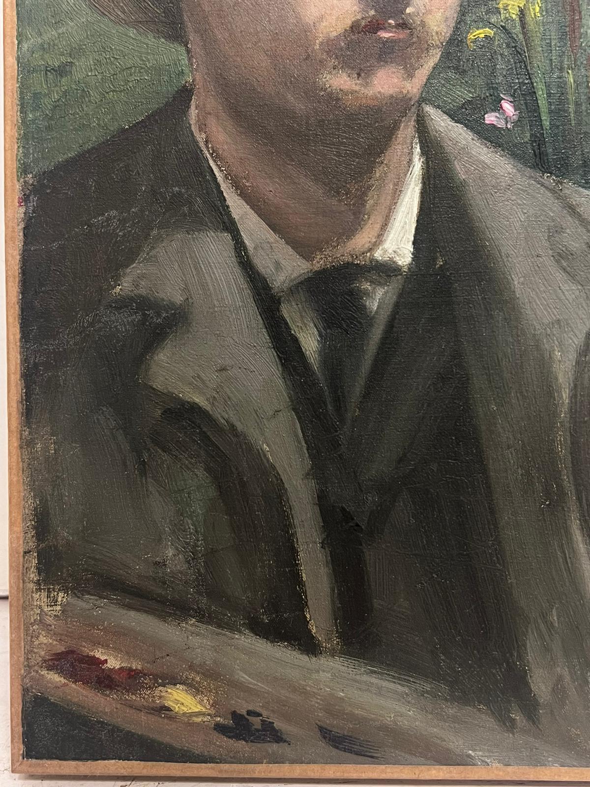 Self Portrait of the Artist
French Impressionist painter of the late 19th century
oil on canvas
canvas: 11 x 9 inches
provenance: private collection, France
condition: very good and sound condition