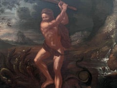 Großes italienisches Gemälde eines alten Meisters, Herkules tötet Hydra von Lerne, 18. Jahrhundert