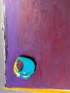 Large 20th Century French Modernist Abstract Oil Painting on Canvas