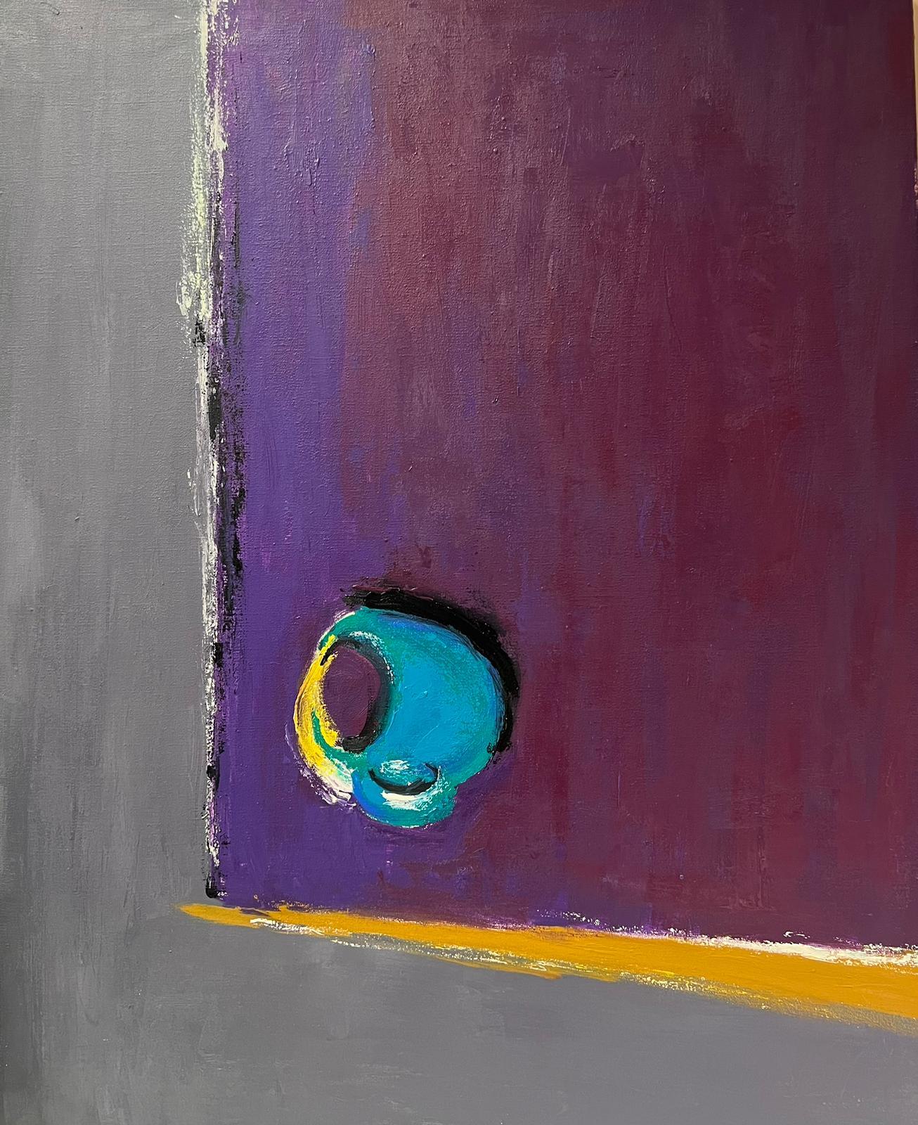 Still-Life Painting de French School - Gran cuadro al óleo abstracto modernista francés del siglo XX sobre lienzo