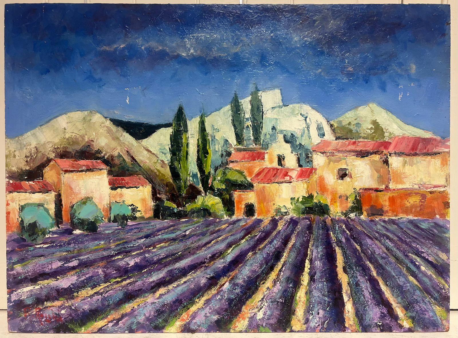 Provence Lavender Fields
French School, second half 20th century
indistinctly signed oil on board, unframed
board: 21.5 x 29 inches
provenance: private collection, France
condition: very good and sound condition, minor surface scuffs. 