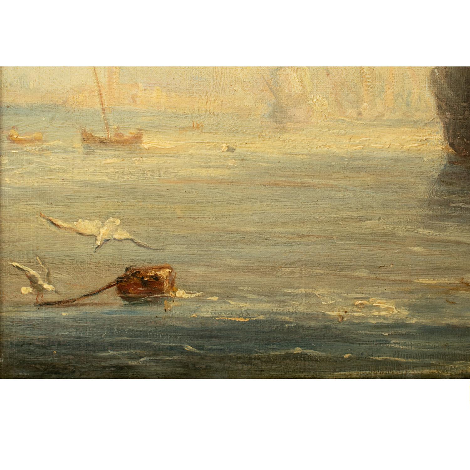 Französische Schule, 19. Jahrhundert, Öl auf Leinwand – SPANISH GALLEONS AT ANCHOR IN A BAY, Öl im Angebot 3
