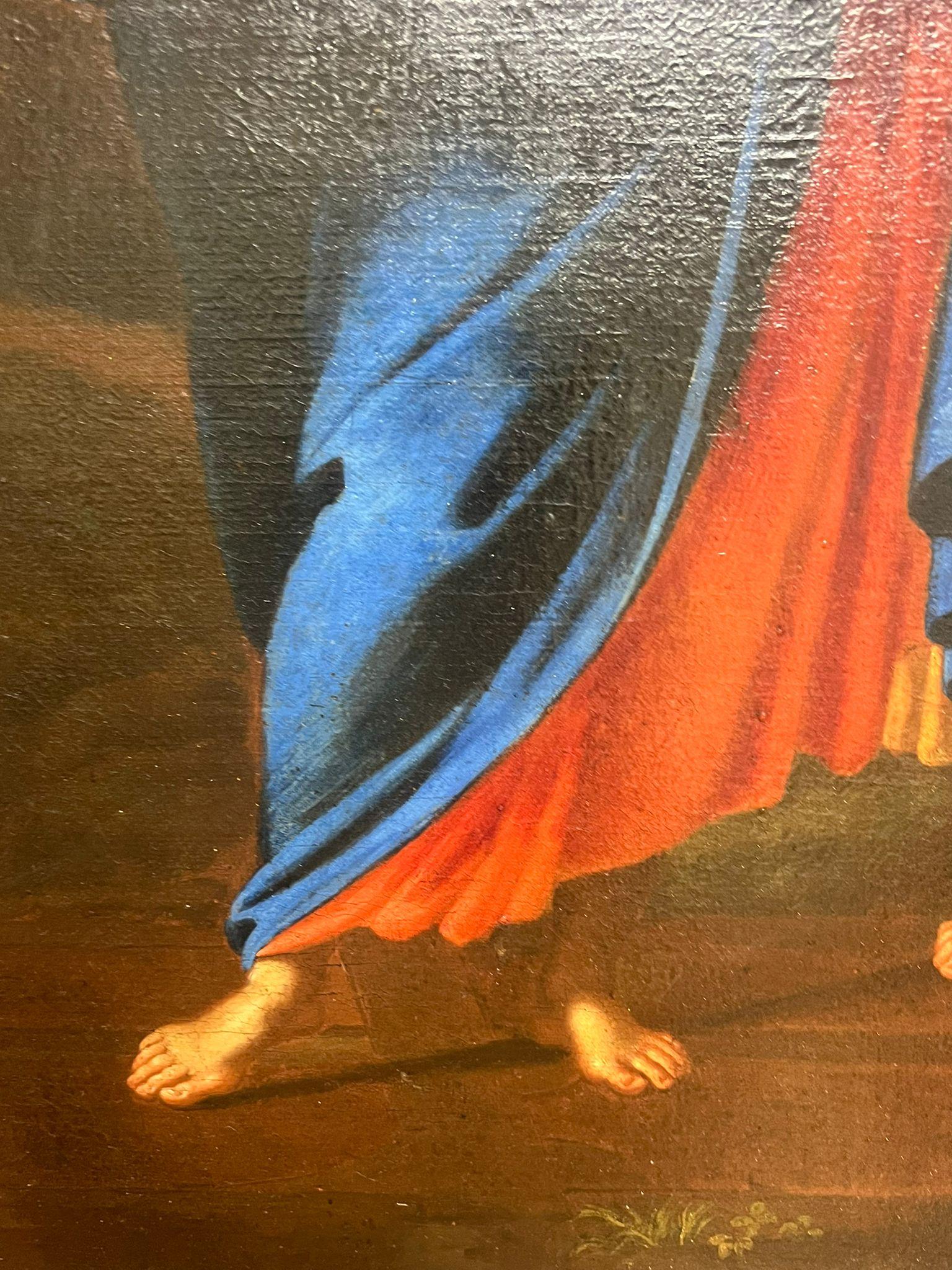 Christ avec femme dans un paysage classique
Vieux maître français, 17e siècle
huile sur toile, non encadrée
Toile : 28.5 x 24 pouces
Collectional : collection privée, Paris, France
Condit : très bon état 

Description :
Cette puissante peinture