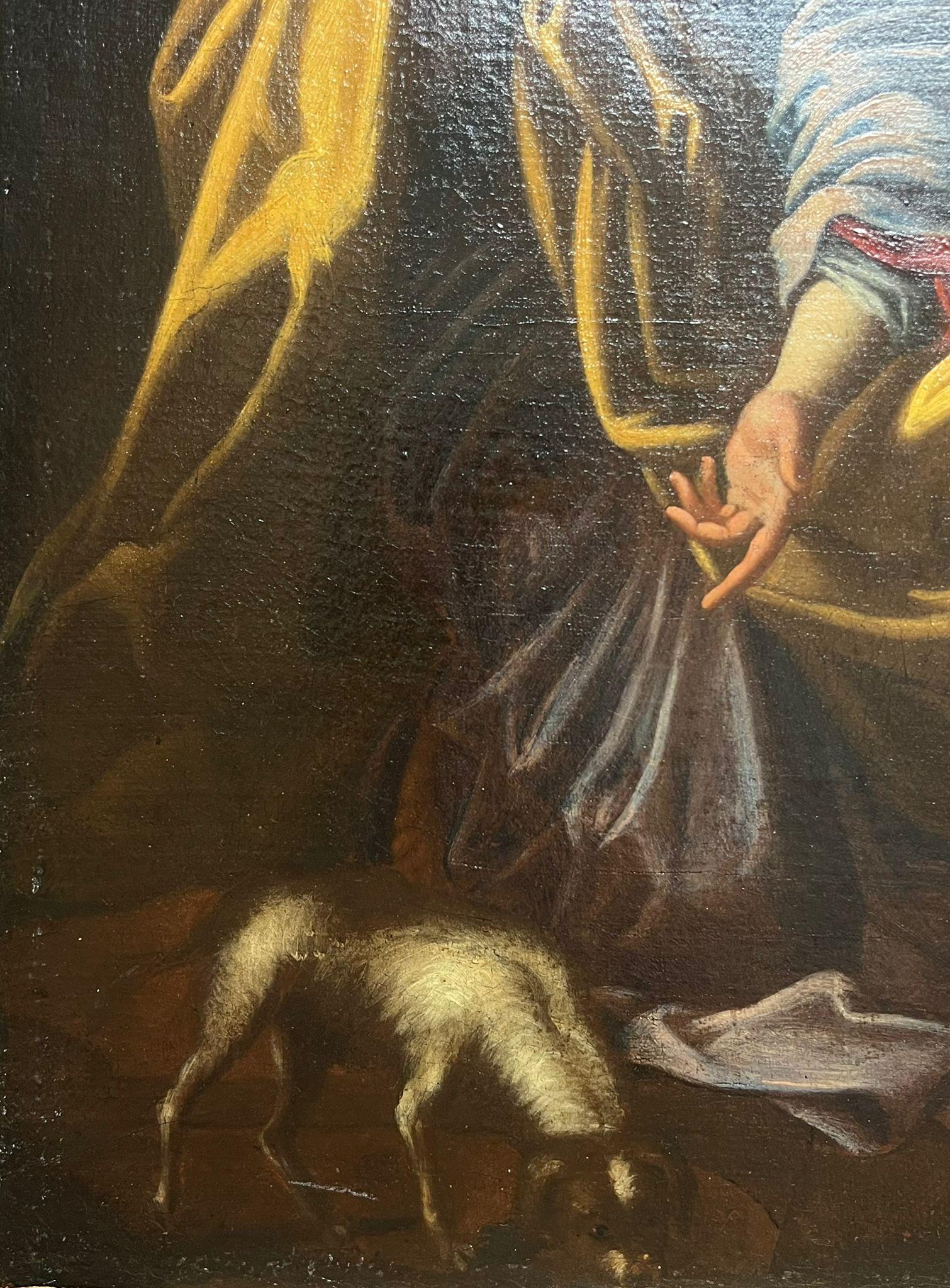 17ème siècle French Old Master Oil Christ with Woman Baroque Classical Landscape (Paysage classique baroque) 3