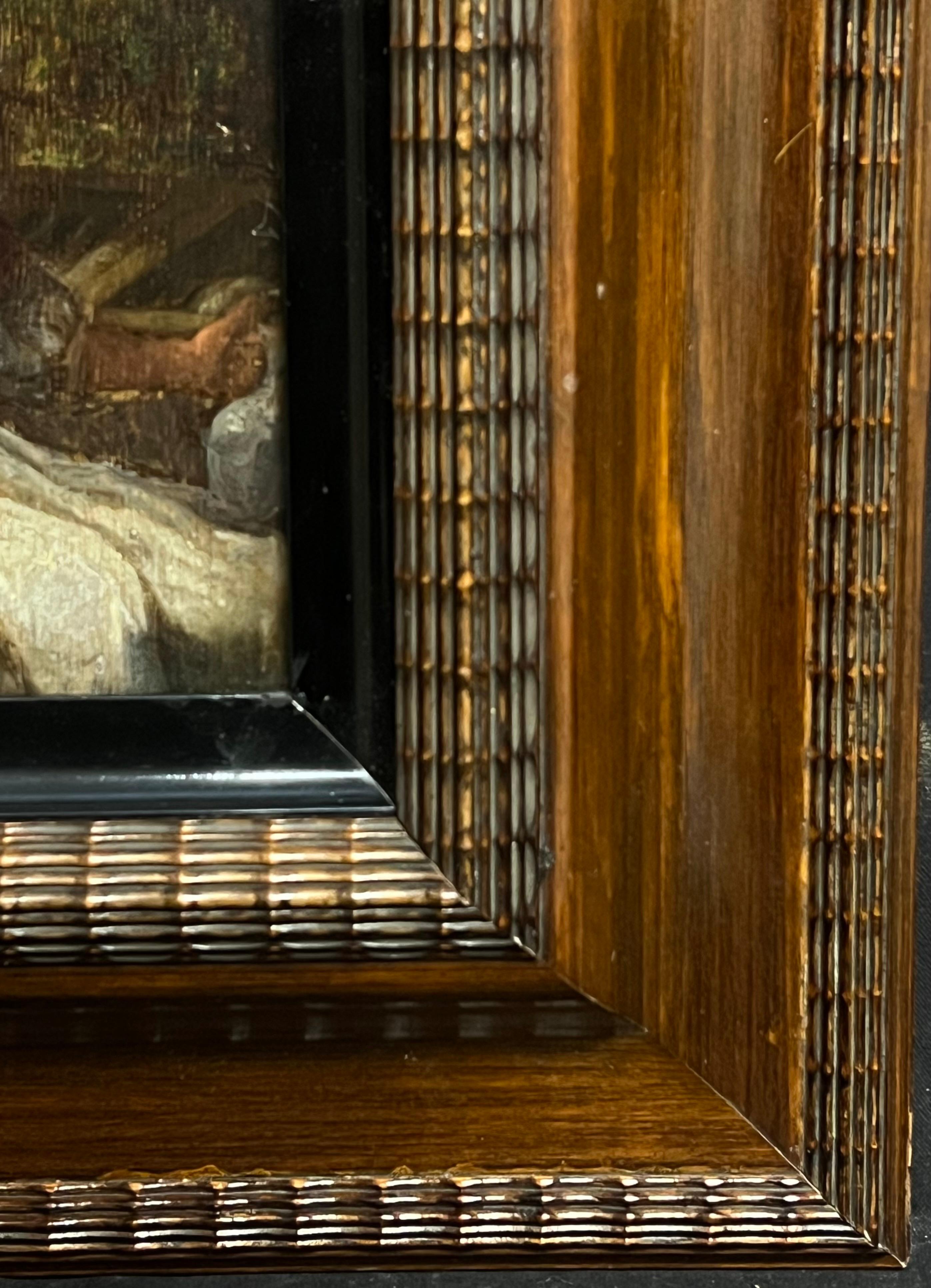 XVIIe siècle Portrait d'une dame assise en robe élégante Huile sur panneau de bois - Marron Portrait Painting par French School
