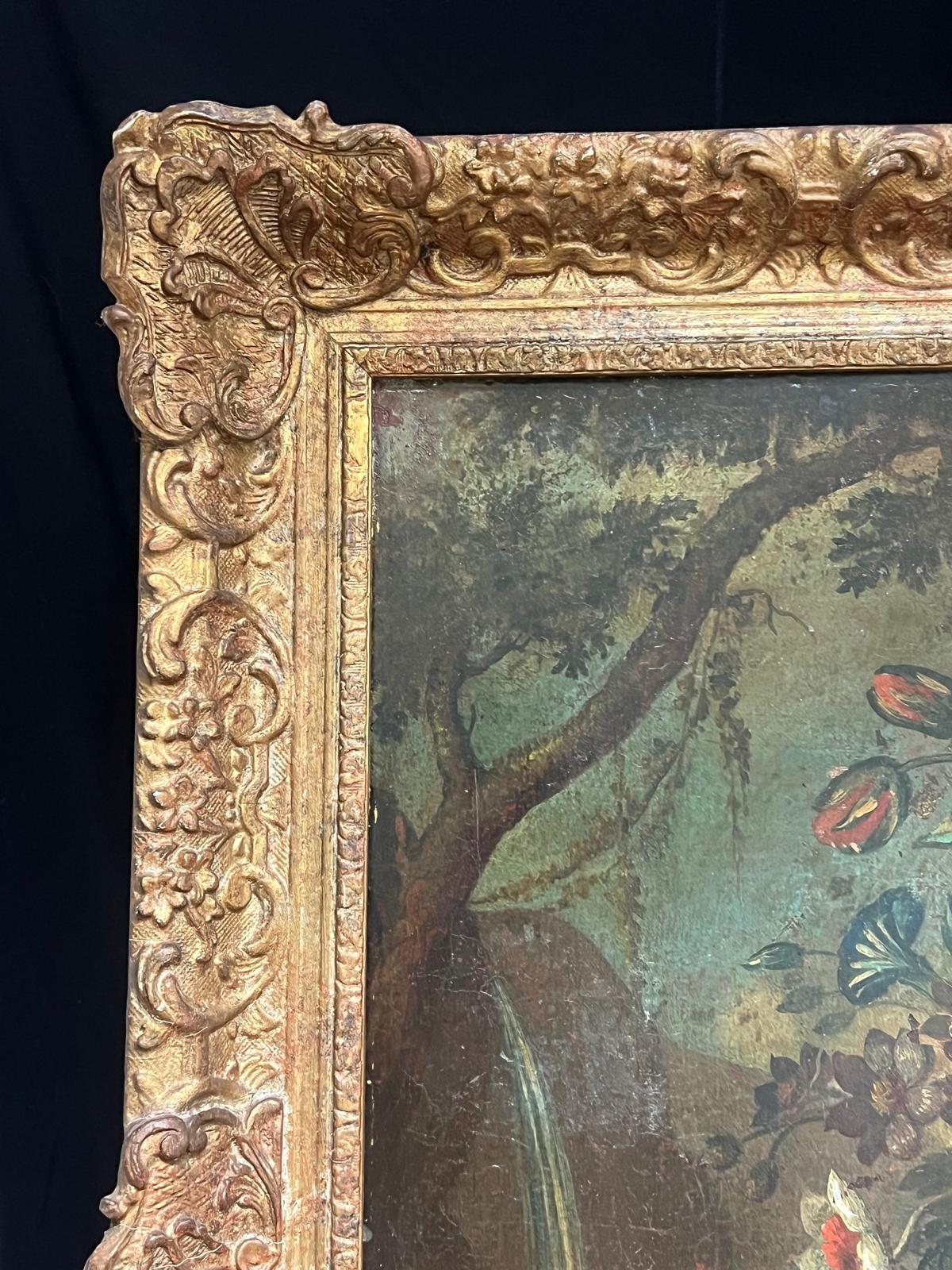 Natura morta barocca del XVIII secolo con fiori e composizione floreale in un'urna ornata in vendita 4