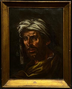 18th Century French Orientalist Portrait of Arab Man in Turban, oil painting
