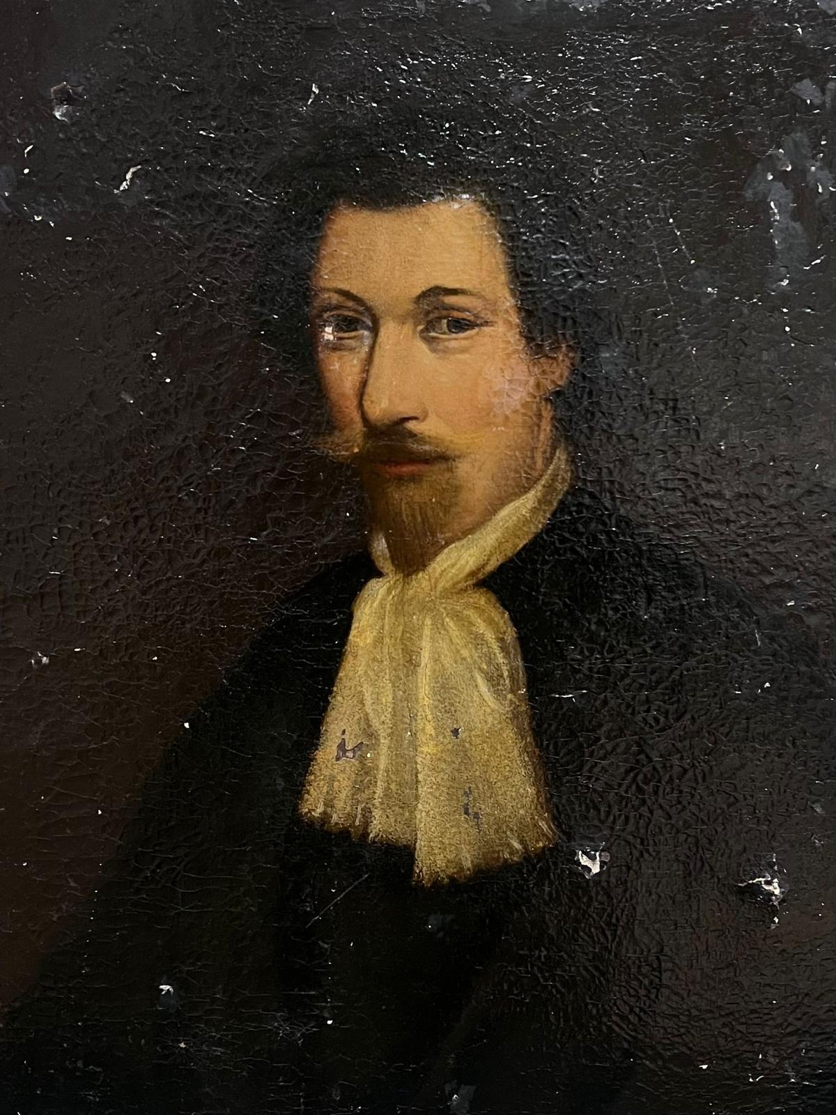 Portrait d'un homme mystérieux du XVIIIe siècle Huile sur toile à restaurer - Painting de French School