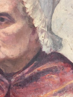1900's French Impressionist Portrait of an Elderly Lady Beautifully Painted Oil