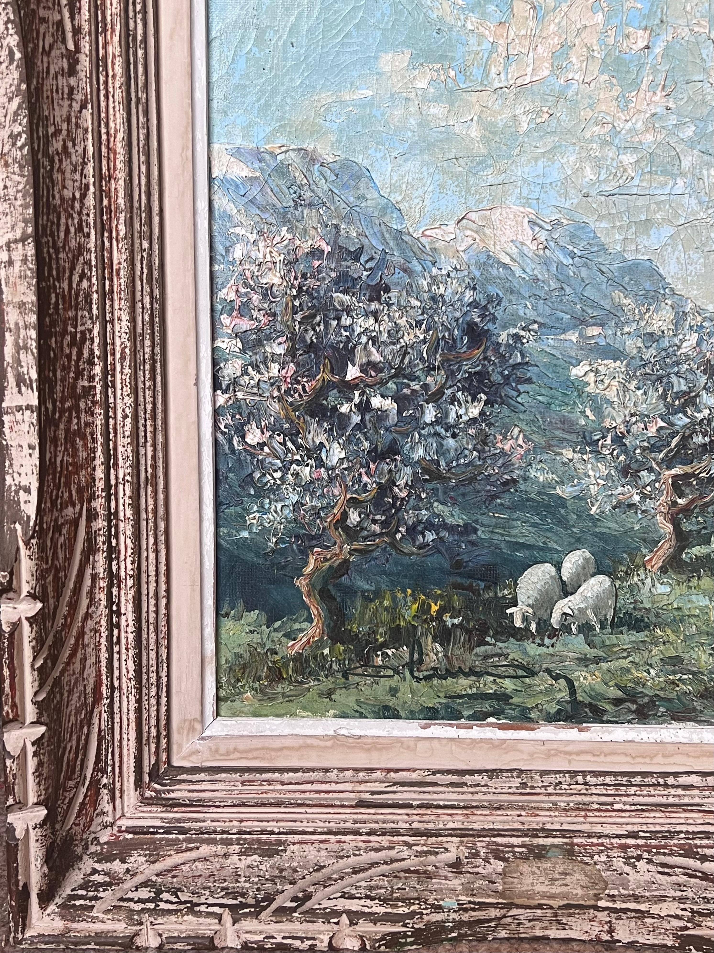 Provencal Pastoral Landscape
signed oil on canvas, framed in original French frame of the period
framed: 20 x 27 inches
canvas: 15 x 21.5 inches
Provenance: private collection, Loire Valley, France
Condition: very good condition

For more any more