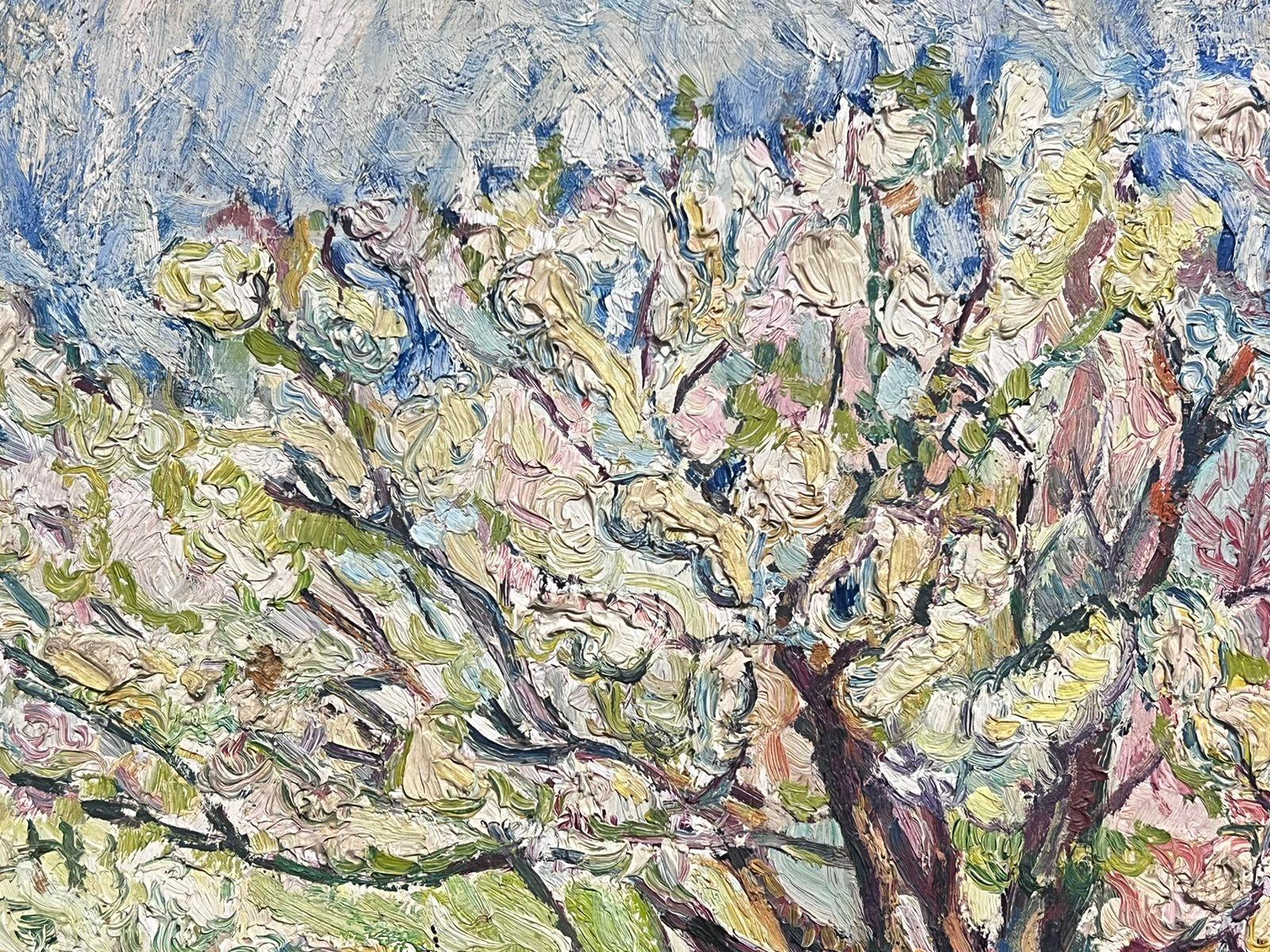 1930's French Post Impressionist Large Oil Painting Olive Groves in Provence For Sale 4