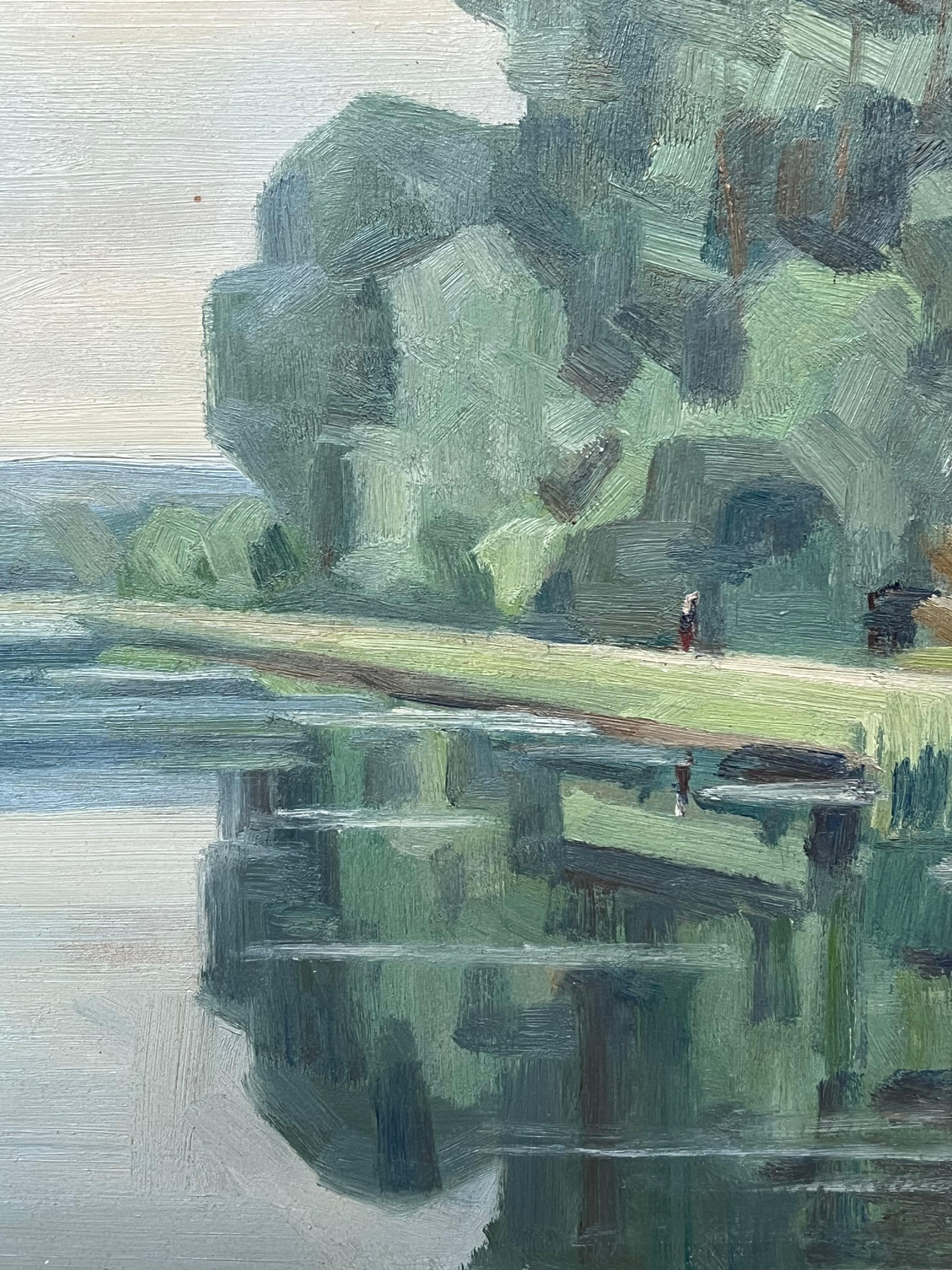 Le paysage fluvial
par Andre Rodet (français, daté de 1946)
signé et daté 1946
huile sur carton, encadrée 
encadré : 16.5 x 21.5 pouces
planche : 13 x 18 pouces
Provenance : collection privée, France
Condit : très bon état

Pour plus d'informations,