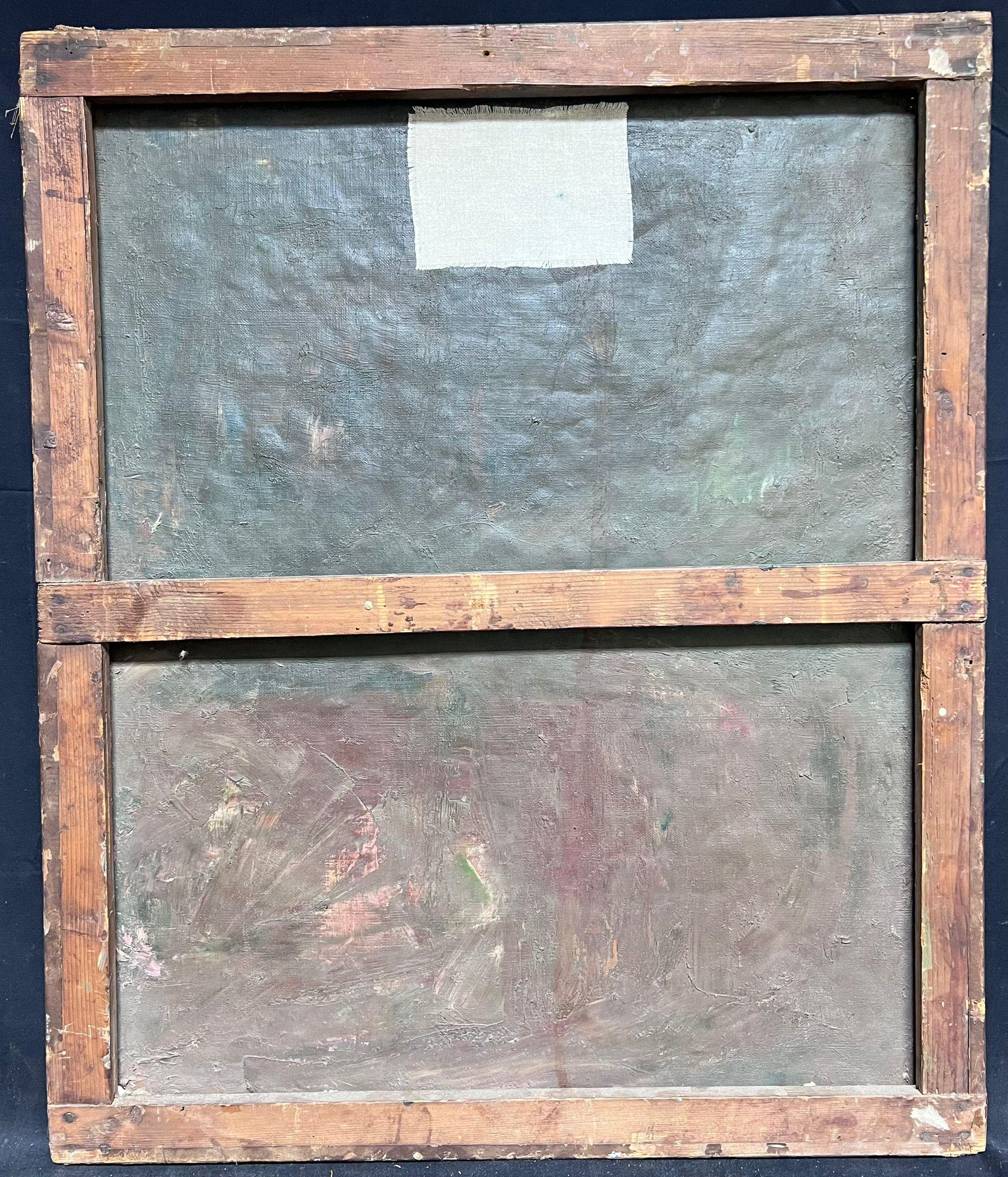 Olio firmato da un post impressionista francese degli anni '40 Fiori rosa impastati molto spessi in vendita 7