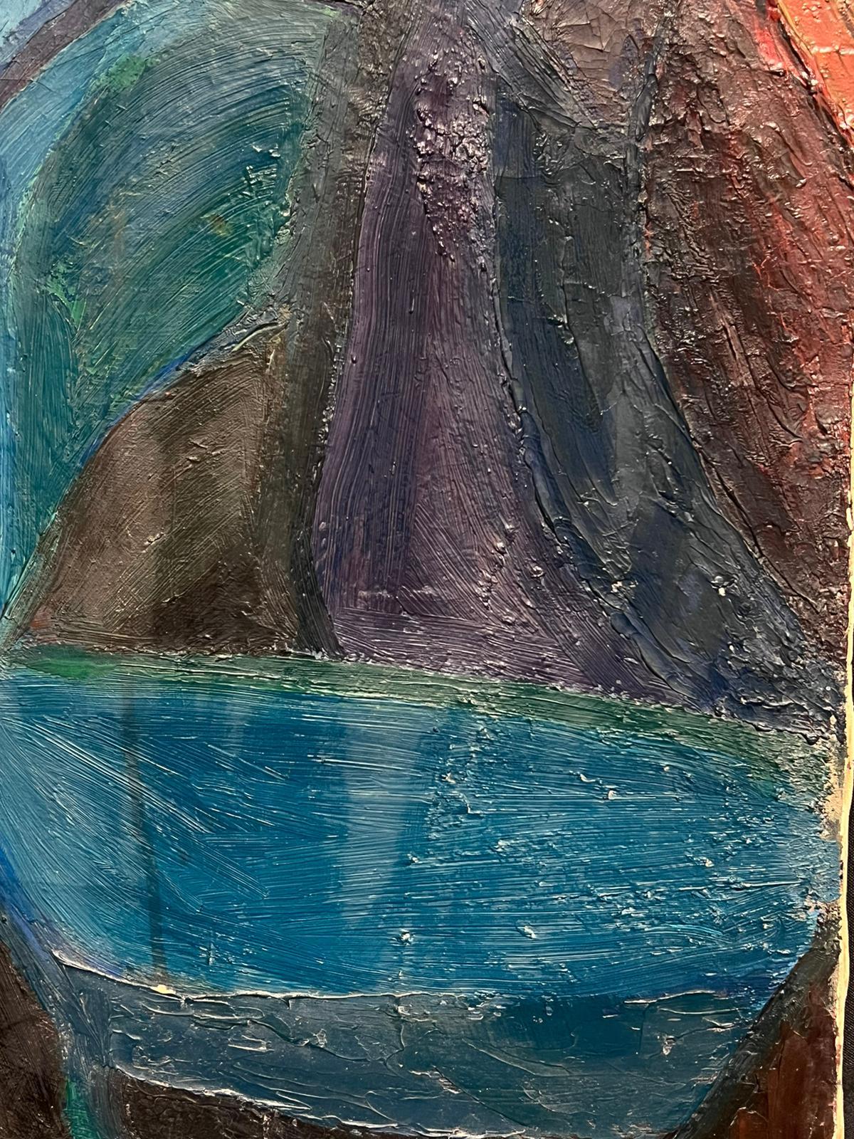 Studio figurativo in forma cubista
Scuola francese, periodo 1950-1960 circa
firmato sul verso
olio su tela, senza cornice
tela: 31,5 x 16 pollici
provenienza: collezione privata, Francia
condizioni: buone e solide condizioni