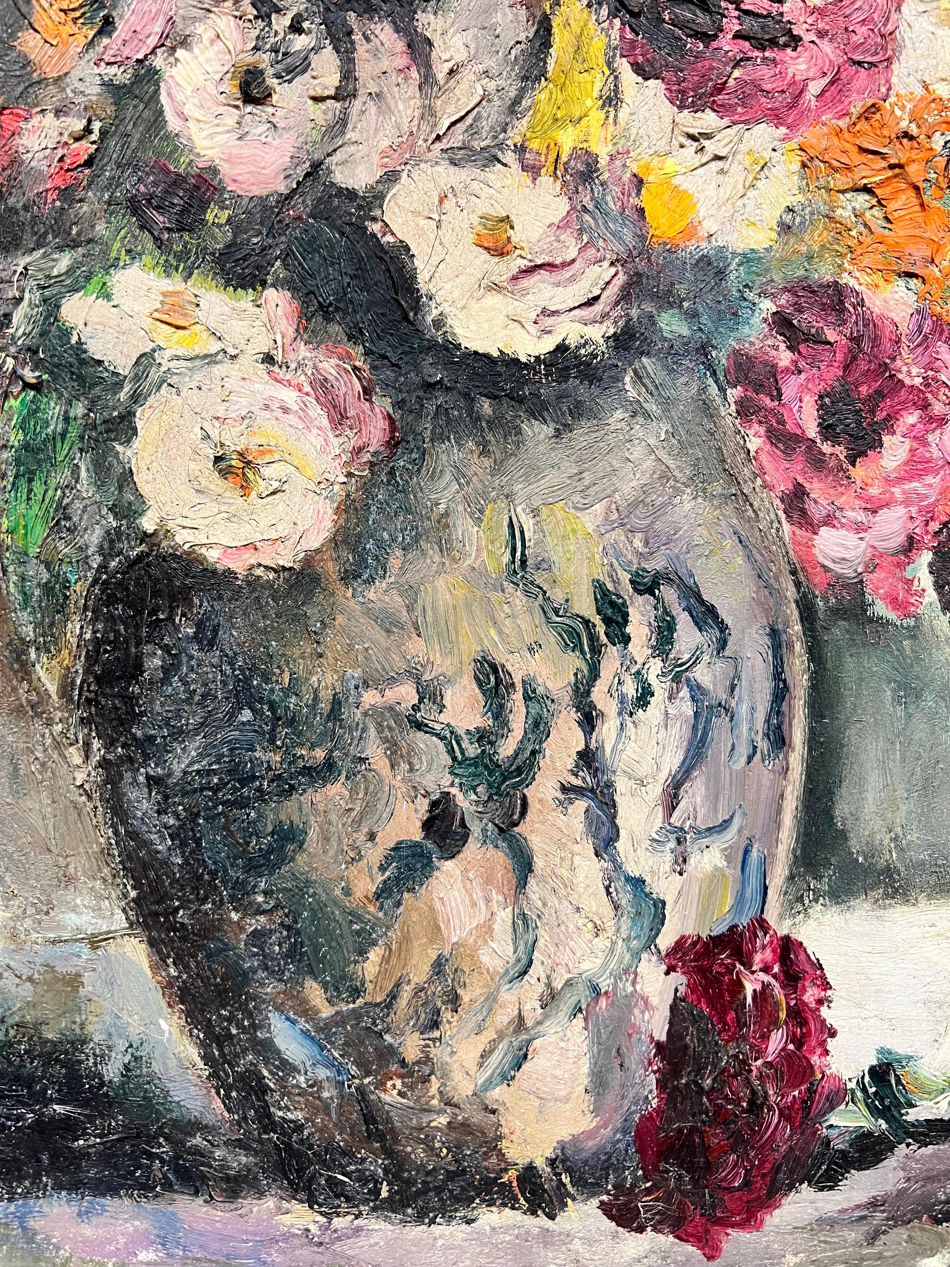 impressionist flowers in vase