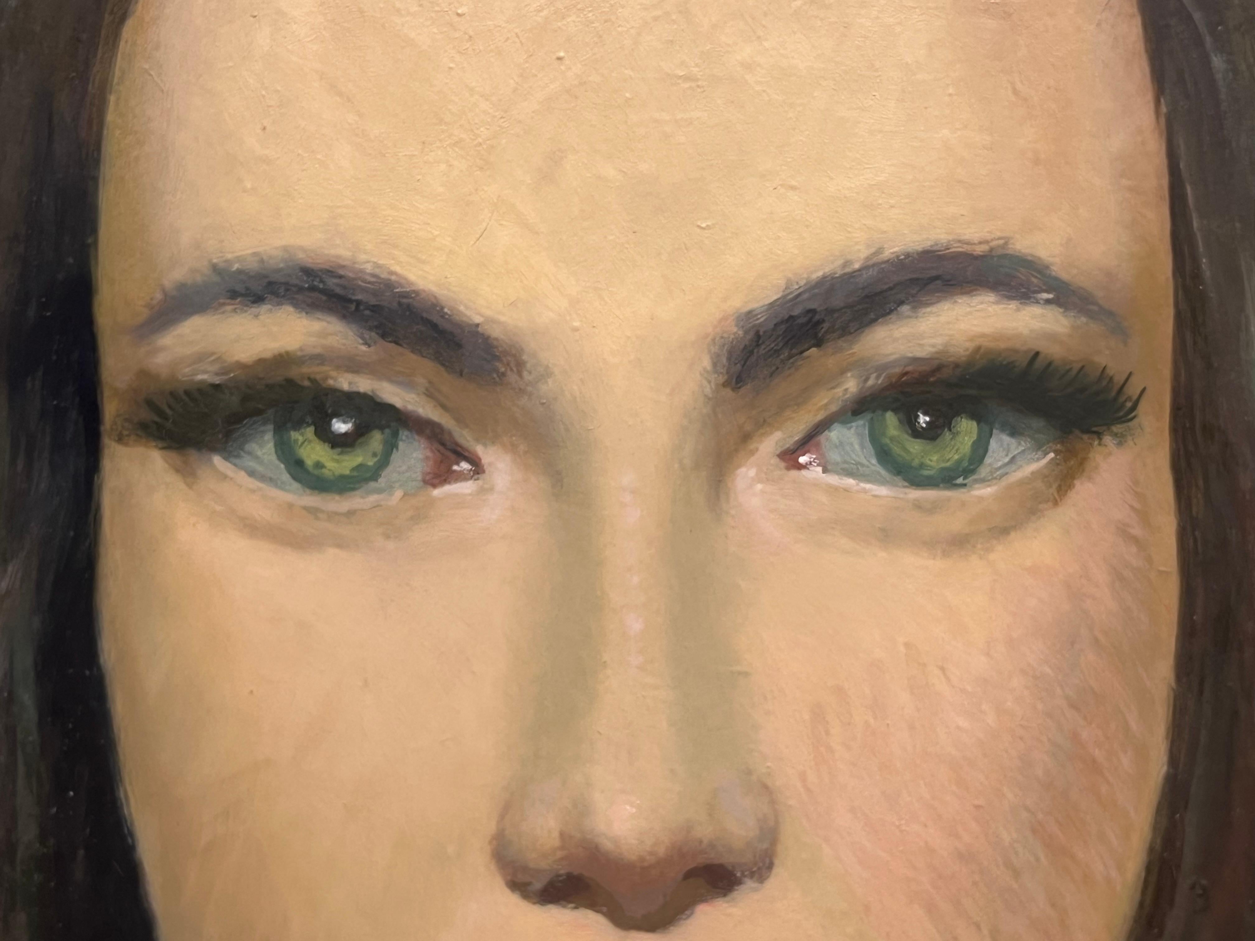 Ritratto di una giovane donna
Artista modernista francese, periodo 1960 circa
olio su tavola firmato, senza cornice
Tavola: 21,5 x 15 pollici
Provenienza: collezione privata, Francia
Condit: ottime condizioni, a parte qualche piccolo graffio