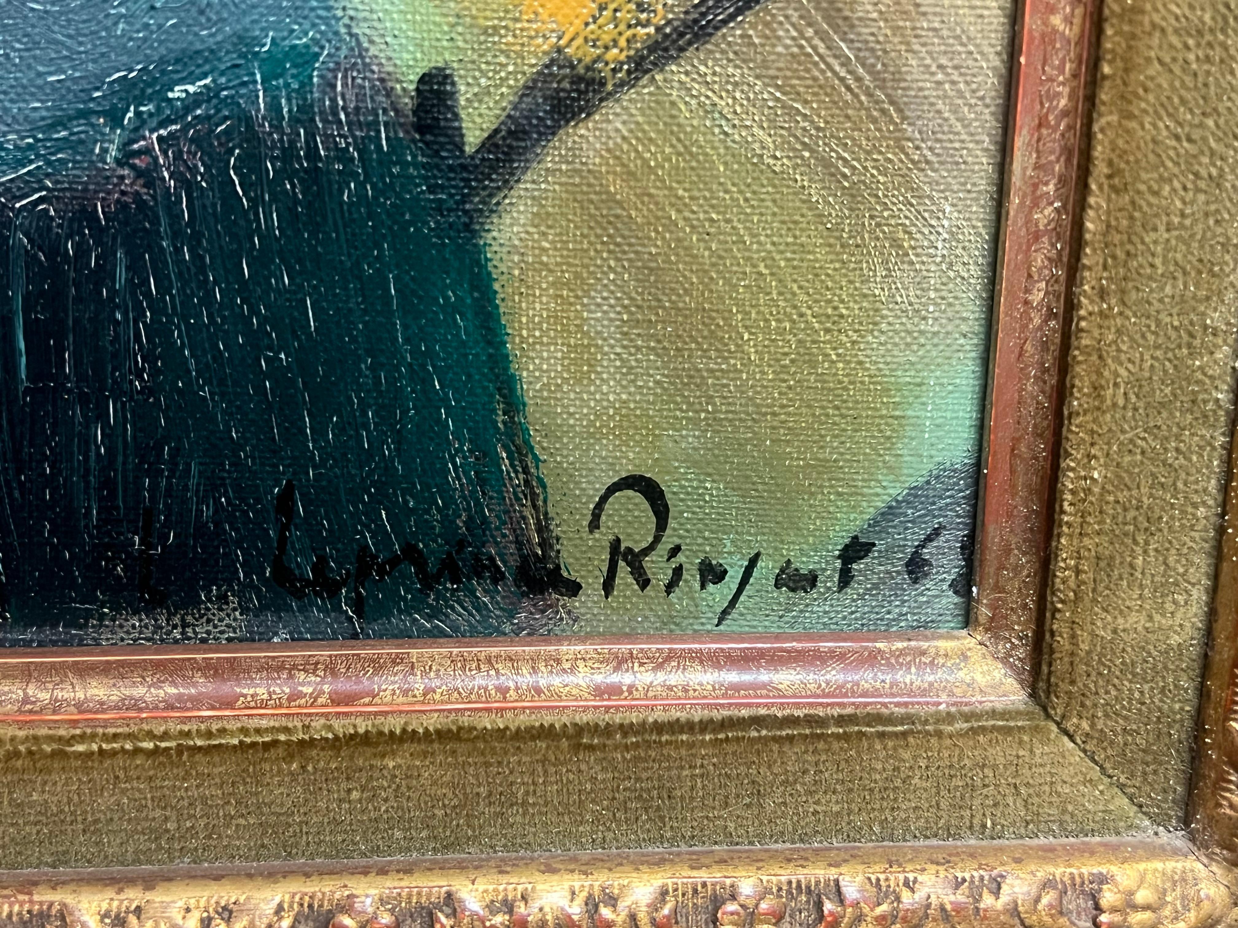 Still Life
French Modernist, 1960's
indistinctly signed and dated
oil on canvas, framed
Framed: 28 x 33 inches
Canvas : 21.5 x 25 inches
Provenance: private collection, France
Condition: very good condition

Description:
This vibrant still life