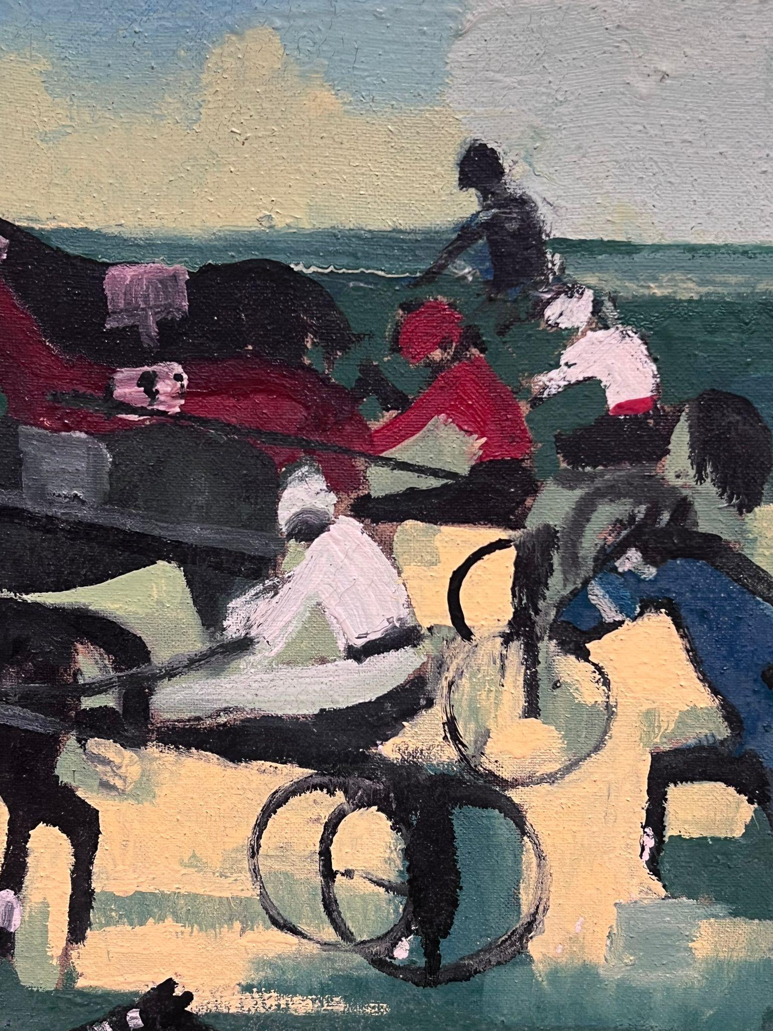 La carrera de caballos
Artista francés, hacia 1960
óleo sobre lienzo firmado, enmarcado
enmarcado: 23 x 28,5 pulgadas
lienzo: 20 x 26 pulgadas
procedencia: colección privada, París
estado: muy bueno y en buen estado 