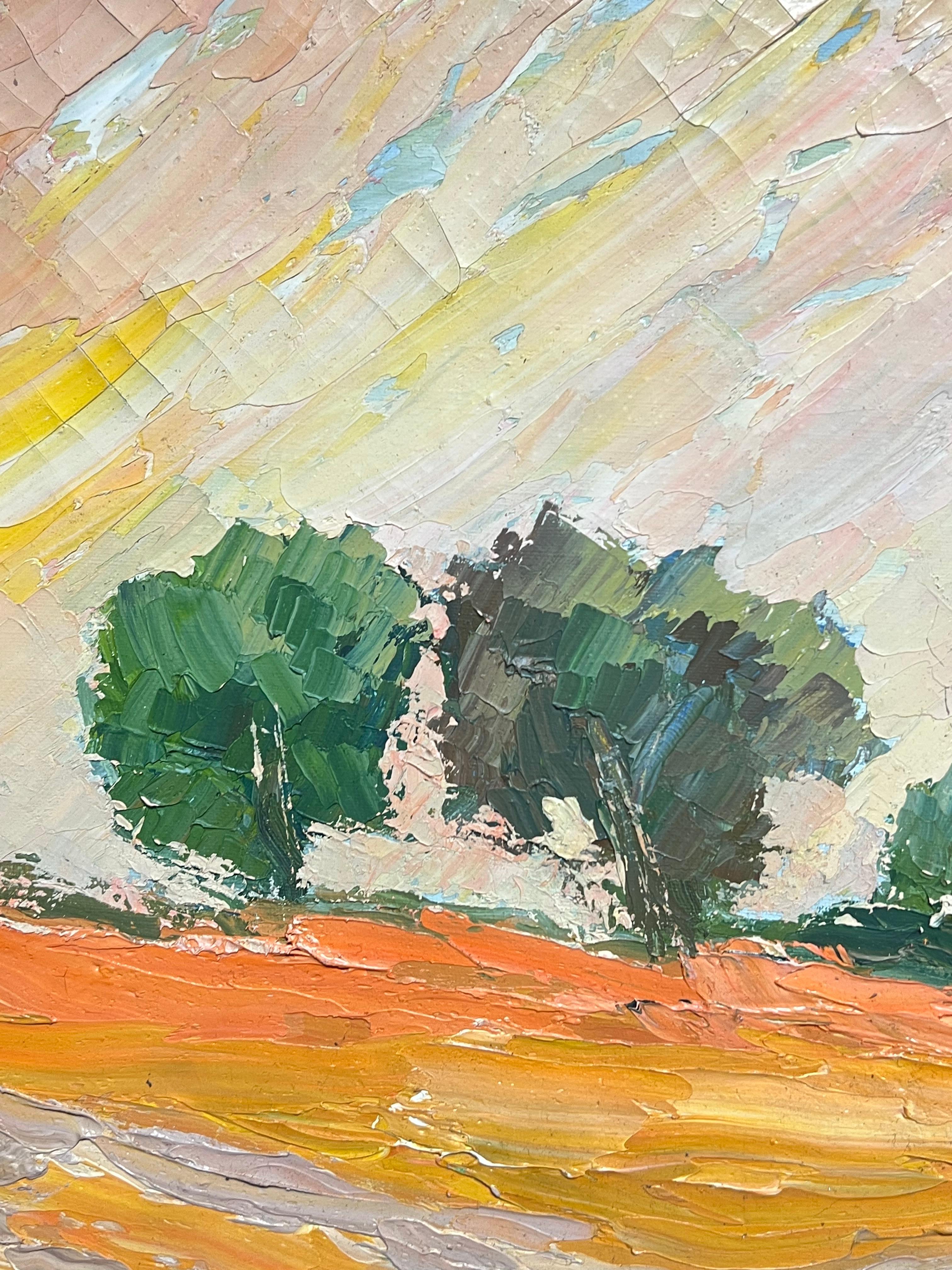 Paesaggio astratto
Scuola francese, firmato in modo indistinto
datato anni '70
Olio su tela firmato, senza cornice
Tela: 15 x 18 pollici
Provenienza: collezione privata, Francia
Condit: solido e in buone condizioni

Descrizione:
Questo vivace