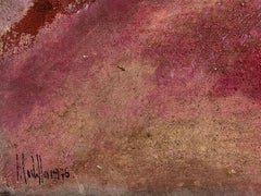 Grande peinture à l'huile de l'expressionniste abstrait français des années 1970, signée et datée