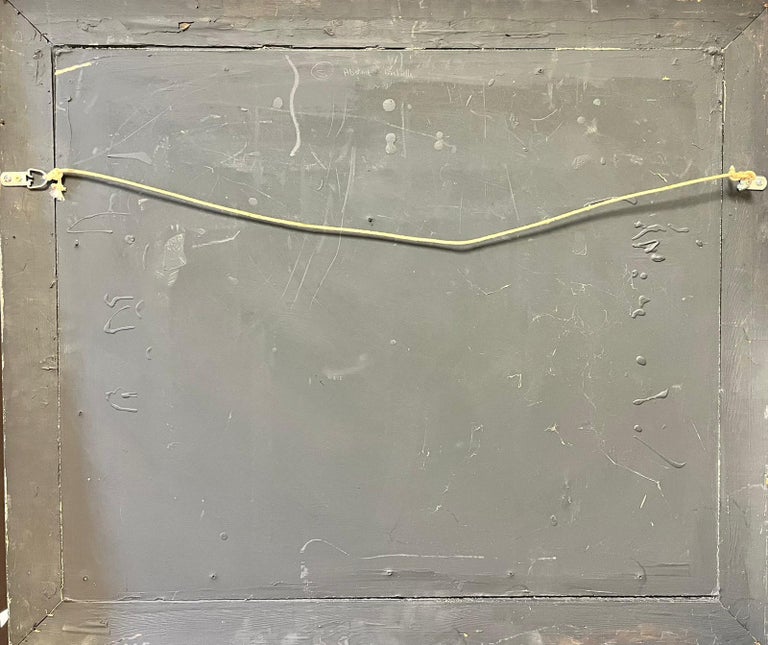 French School - 1970's French Abstract Painting Grey Purple Swirling