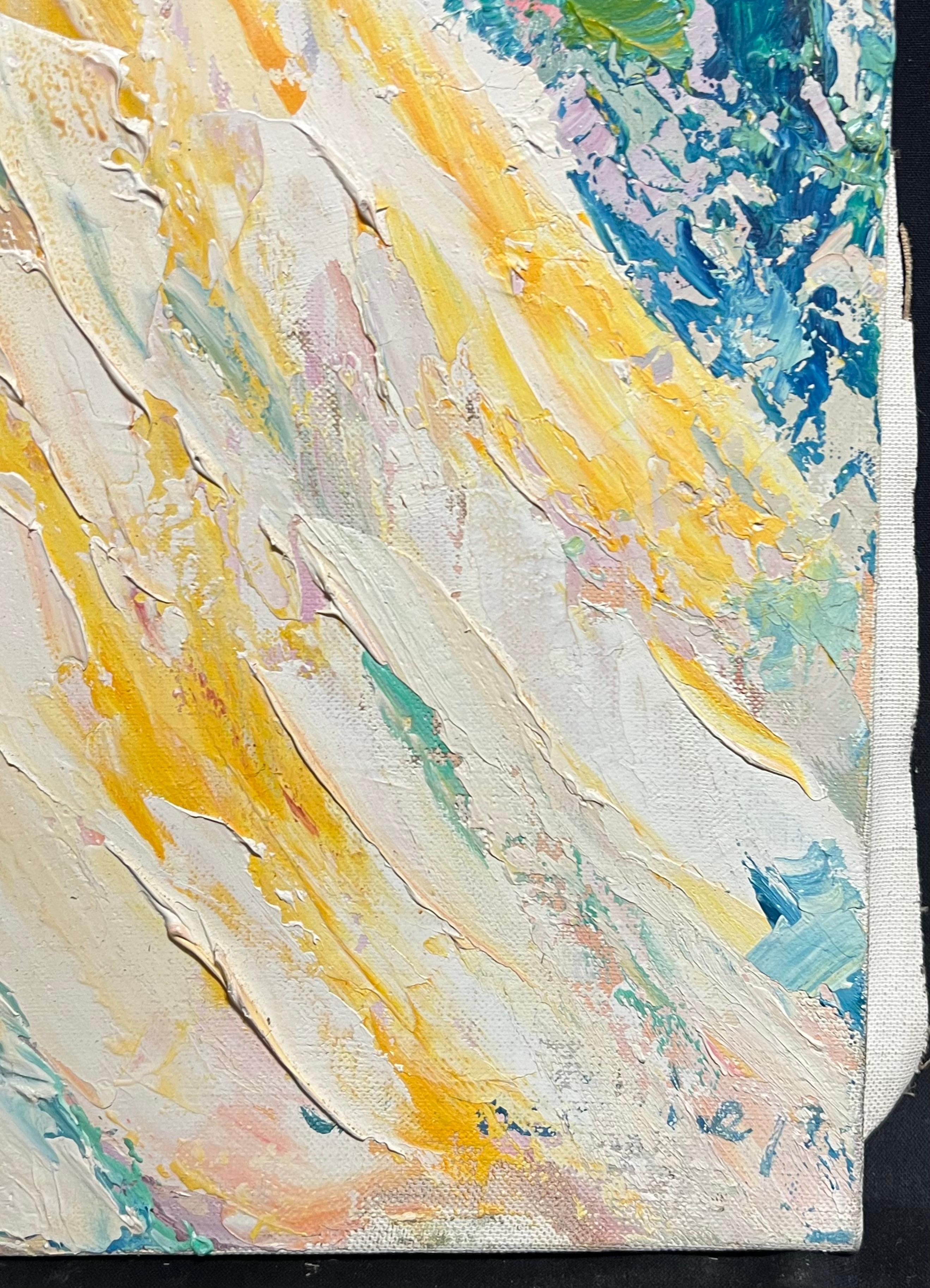 Pintura al óleo postimpresionista francesa de 1970 Desnudo recostado Impasto grueso en venta 1
