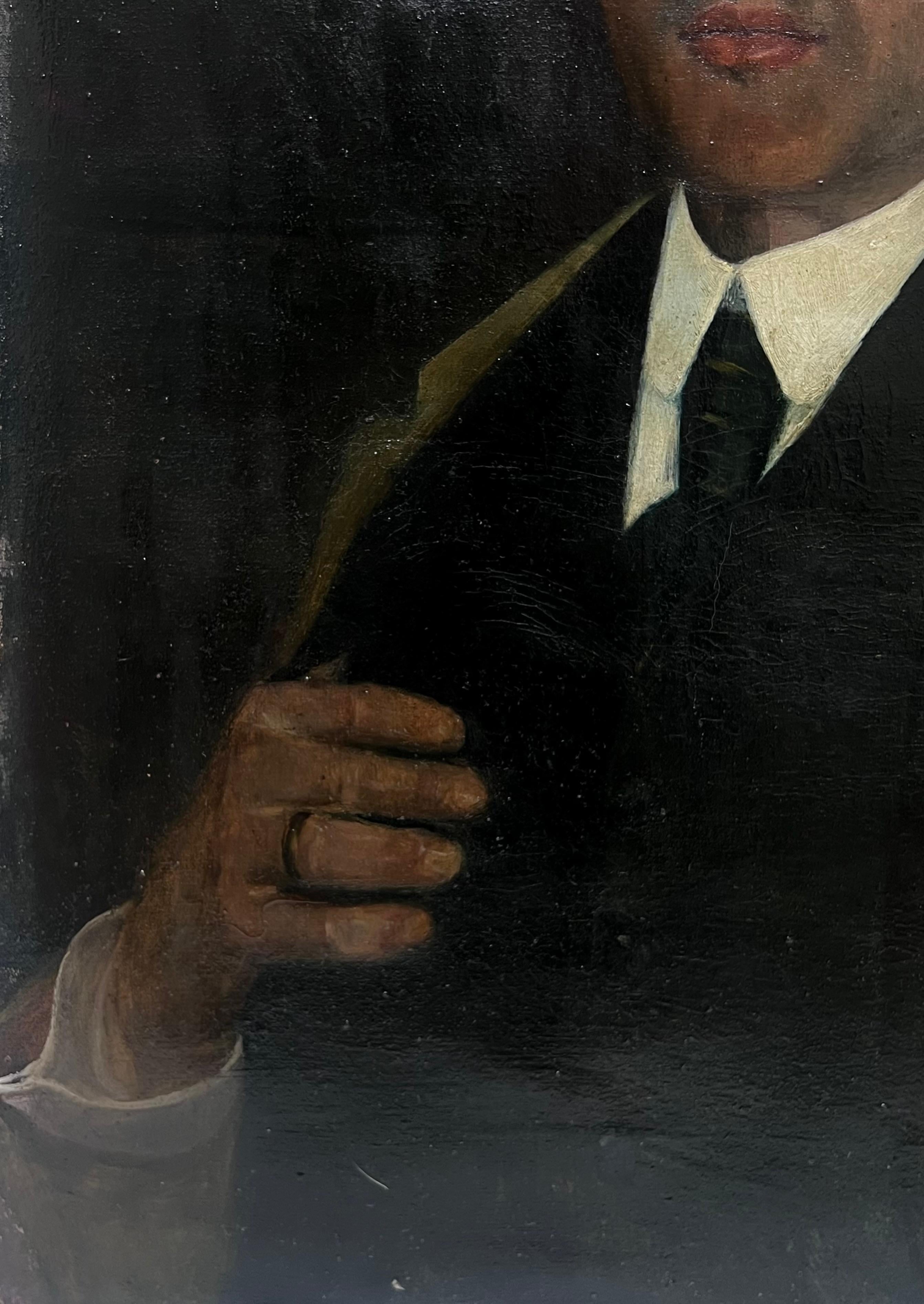 19th Century French Signed Oil Painting Portrait of Distinguished Gentleman For Sale 2
