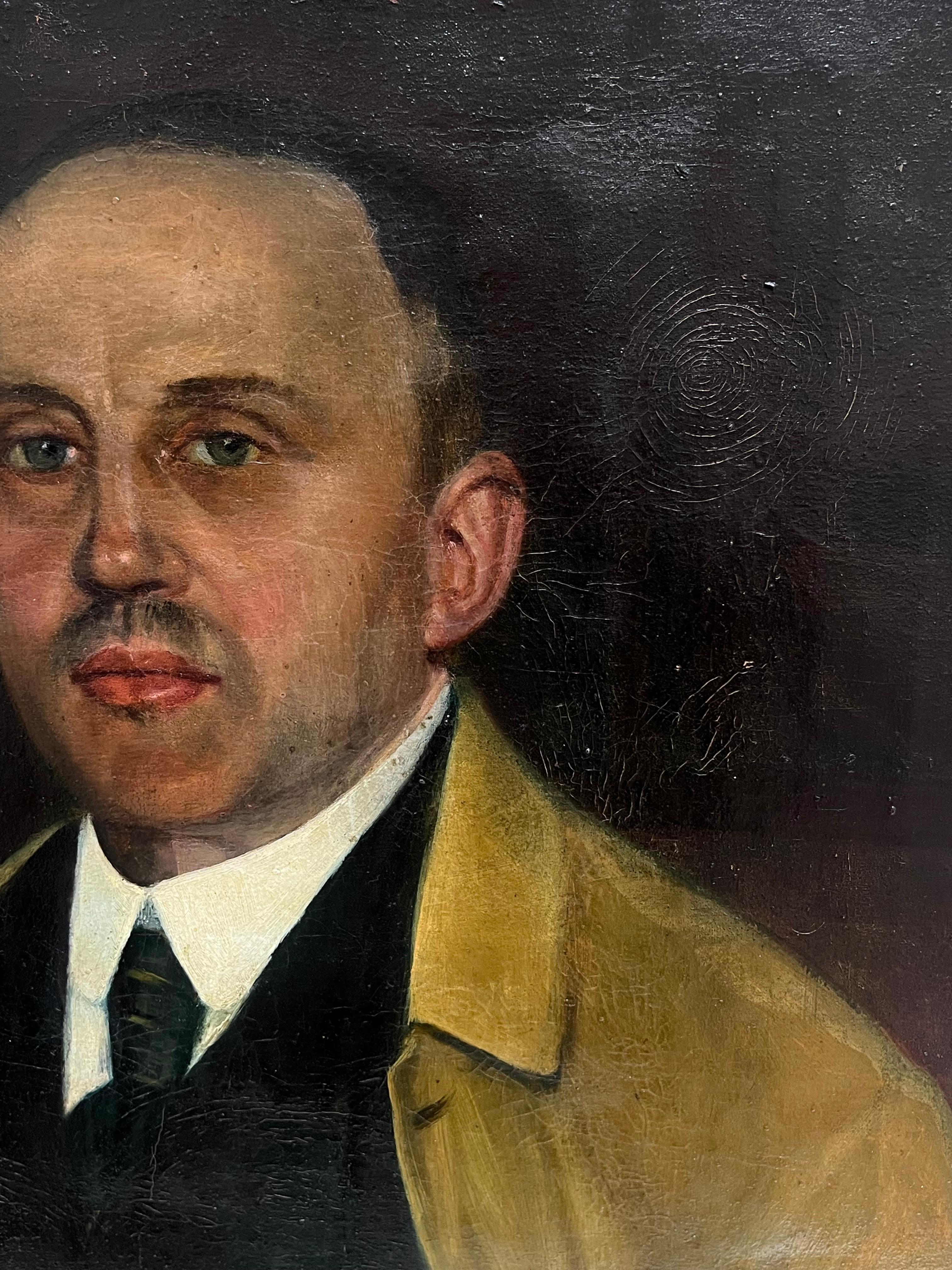 19th Century French Signed Oil Painting Portrait of Distinguished Gentleman For Sale 3