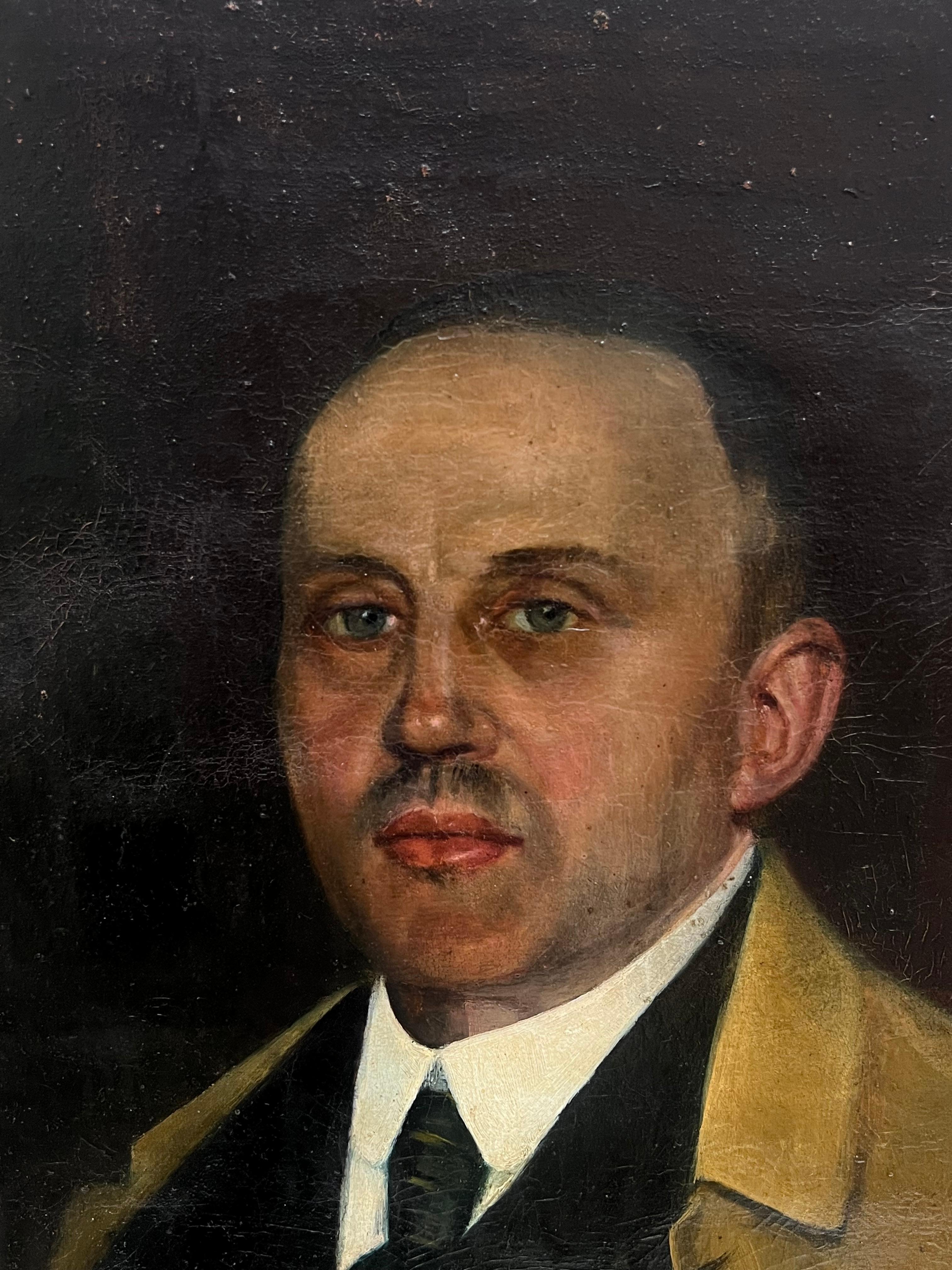 19th Century French Signed Oil Painting Portrait of Distinguished Gentleman For Sale 4