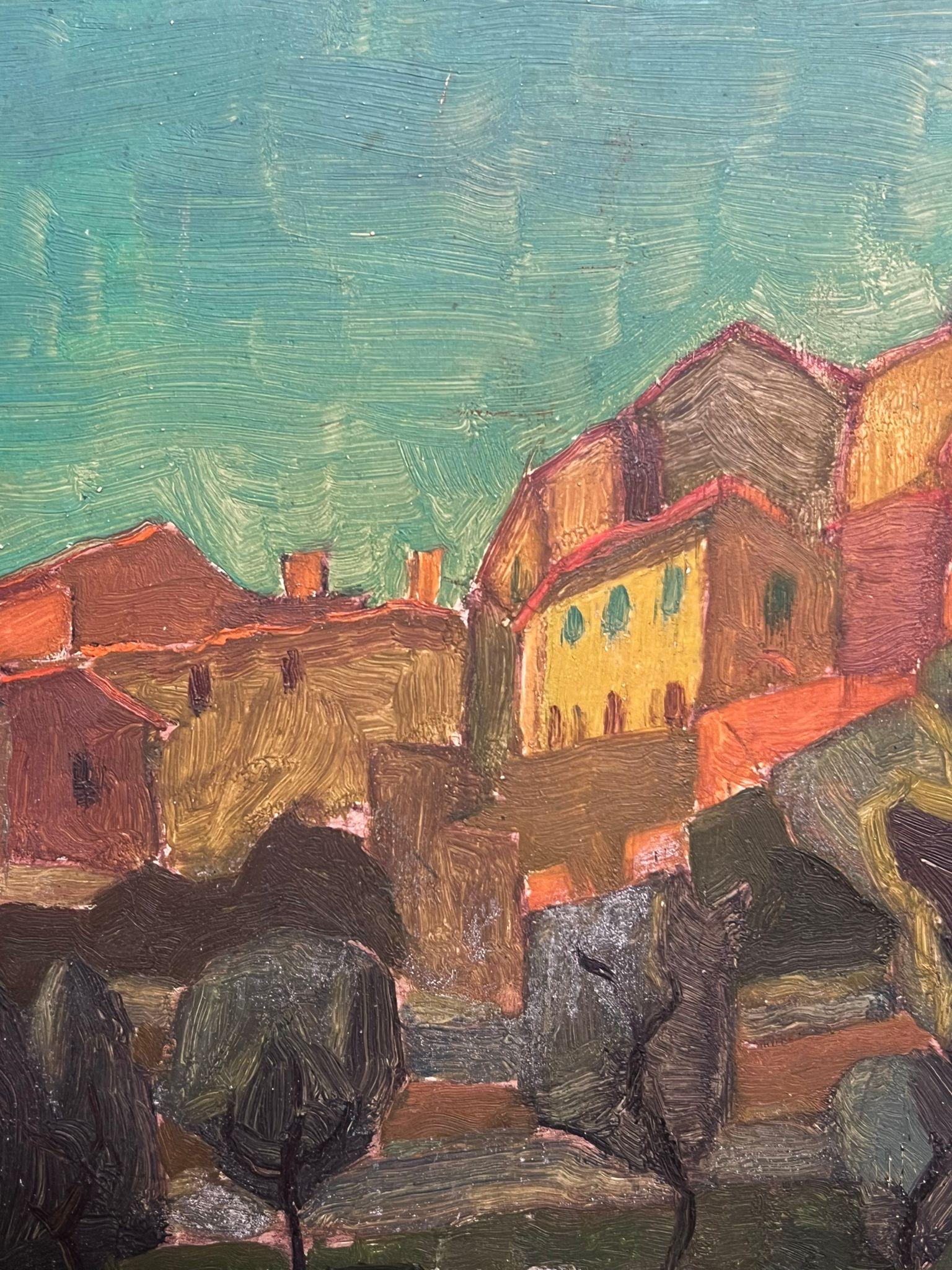 Provence
French Cubist artist, circa 1960's
oil on board, unframed
board: 9 x 10.5 inches
provenance: private collection, France
condition: very good and sound condition