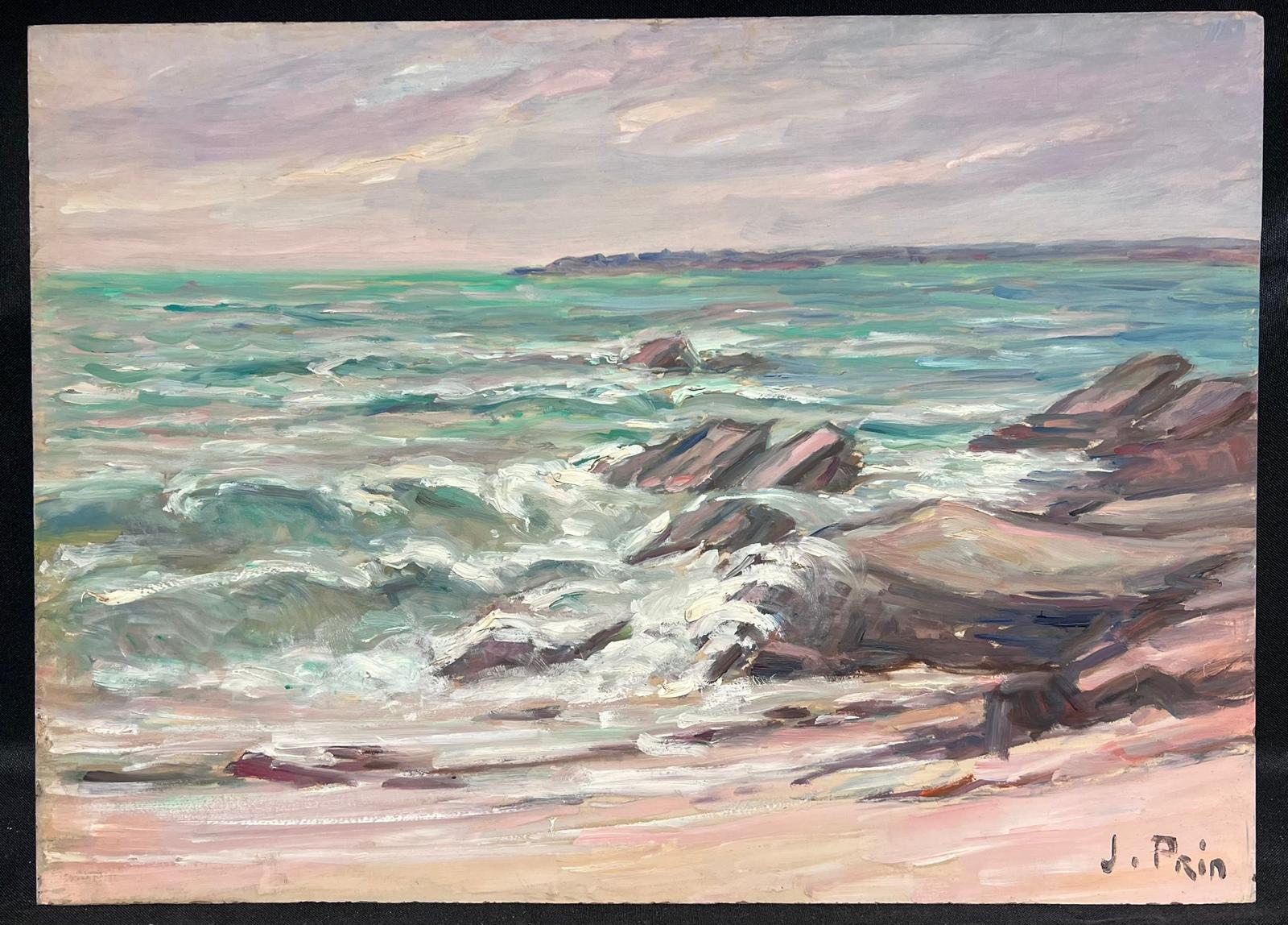 French Impressionist artist, 20th century
Crashing Waves
signed oil on board, unframed
board: 13 x 18 inches
provenance: private collection
condition: very good and sound condition