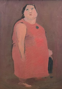 20th Century French Modernist Oil Painting Portrait of a Lady