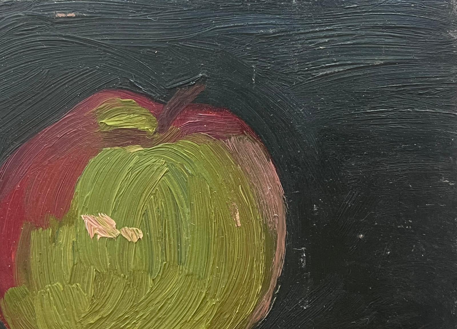 Französisches modernistisches Ölgemälde des 20. Jahrhunderts, Stillleben eines Apfels – Painting von French School