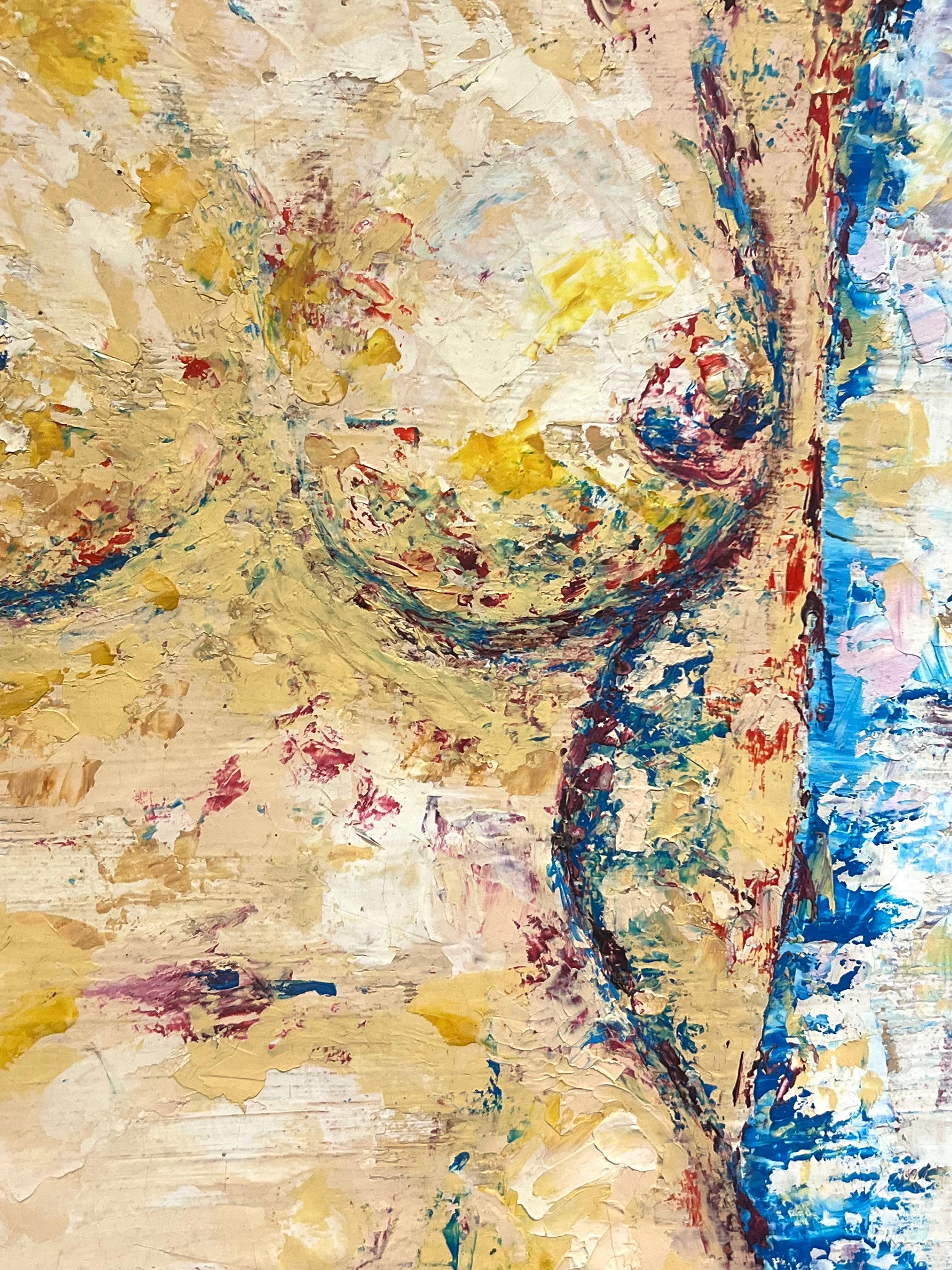 Nu abstrait
École française, milieu du 20e siècle
huile sur toile, non encadrée
Toile : 22 x 13 pouces
Provenance : collection privée, France
Condit : très bon état

Description :
Cette peinture à l'huile dynamique présente une représentation