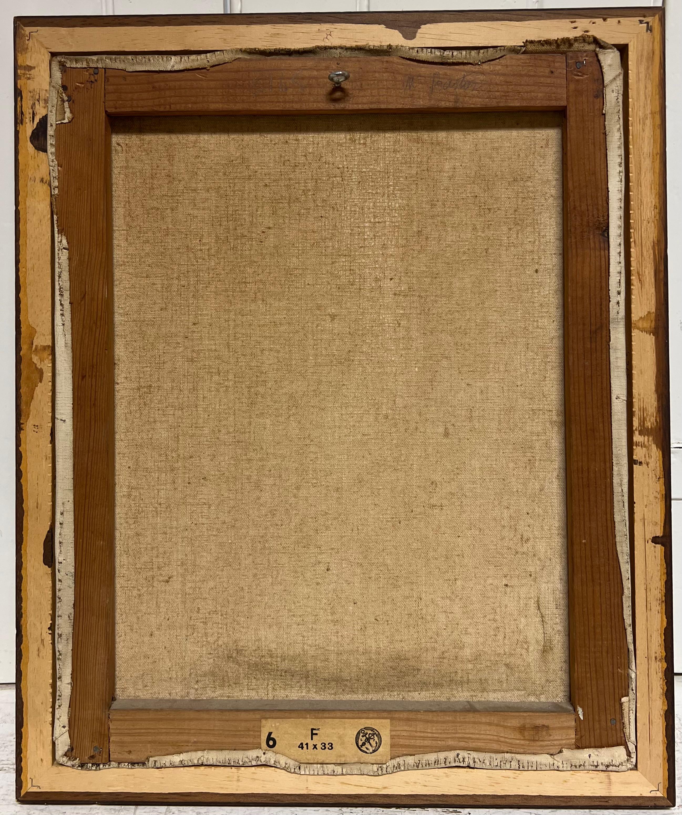 Antique French, dipinto ad olio firmato, ritratto di un cane Boston Terrier in vendita 5