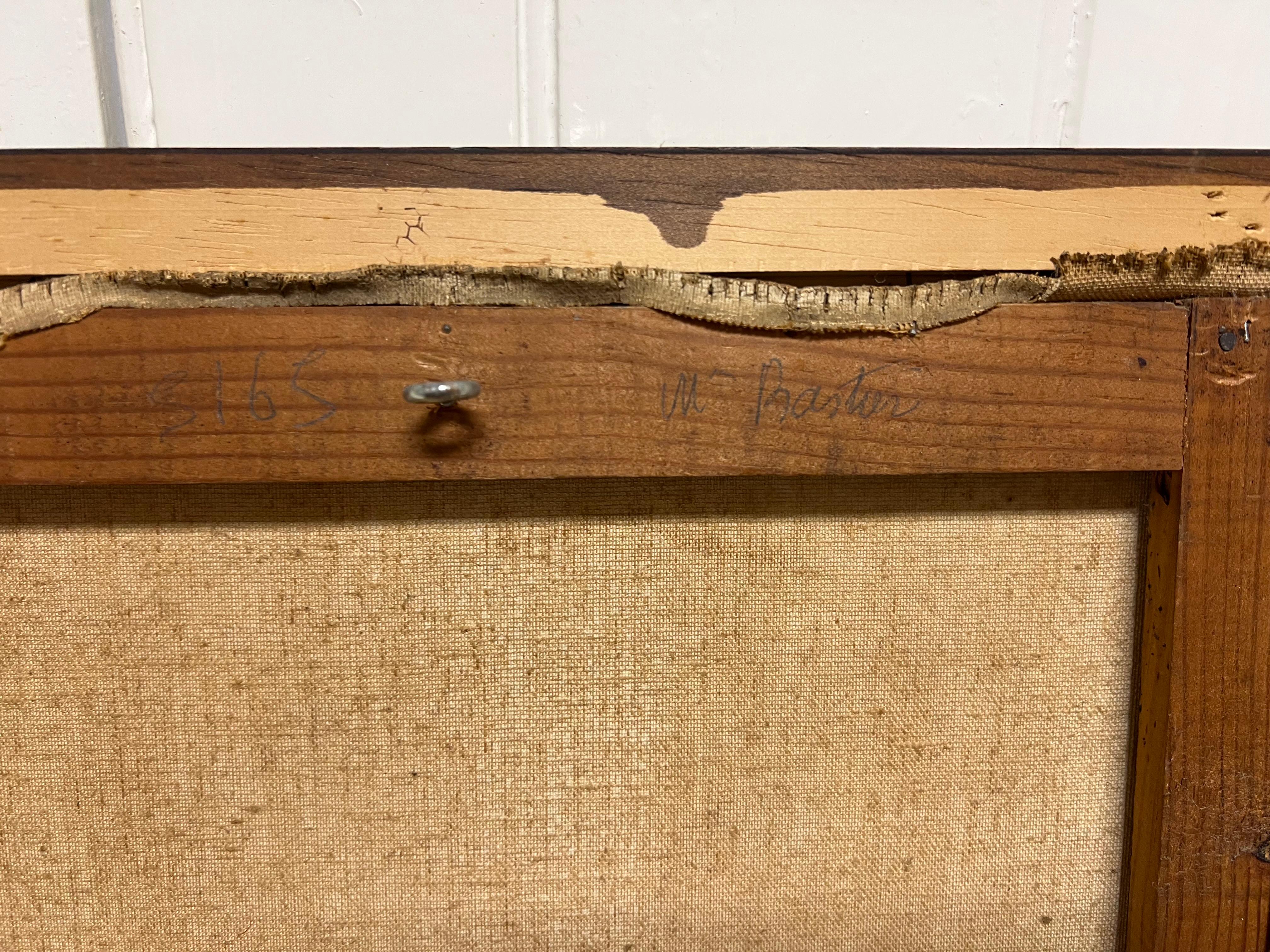 Antique French, dipinto ad olio firmato, ritratto di un cane Boston Terrier in vendita 4