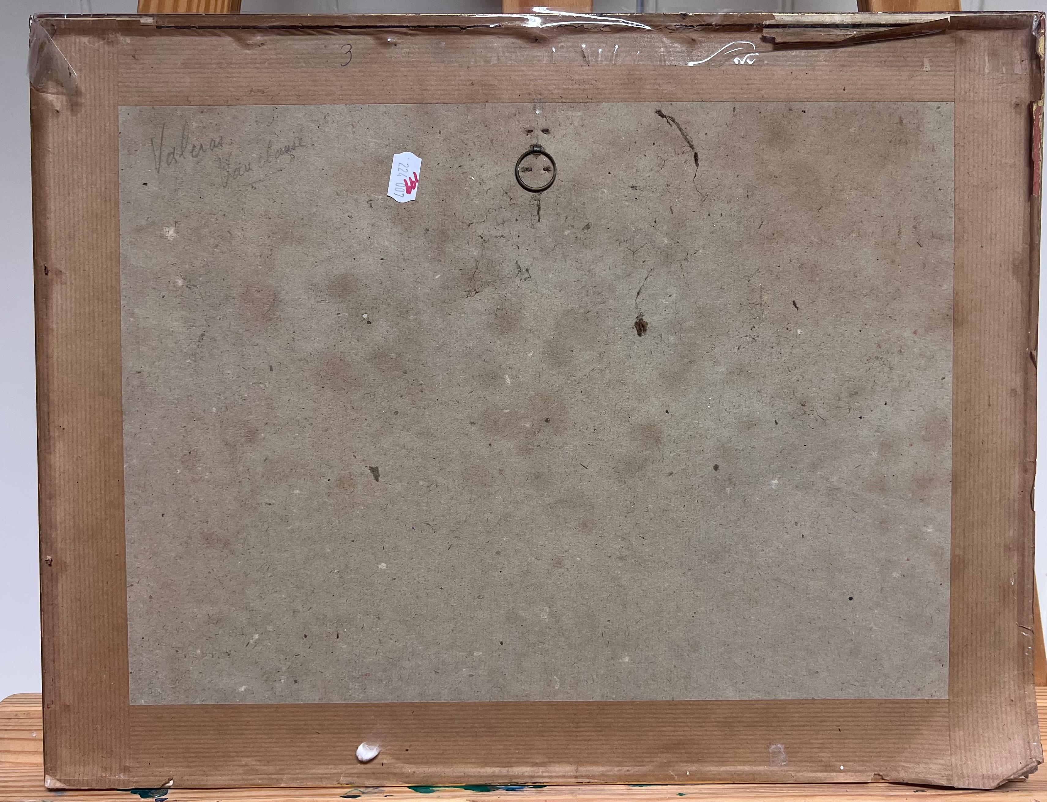 Antique French Plaza de pueblo con fuente y figuras Obra impresionista firmada en venta 3