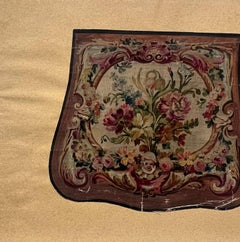 Antique Rococo-Inspired Floral Oil with Ornamental Cherub Scrollwork