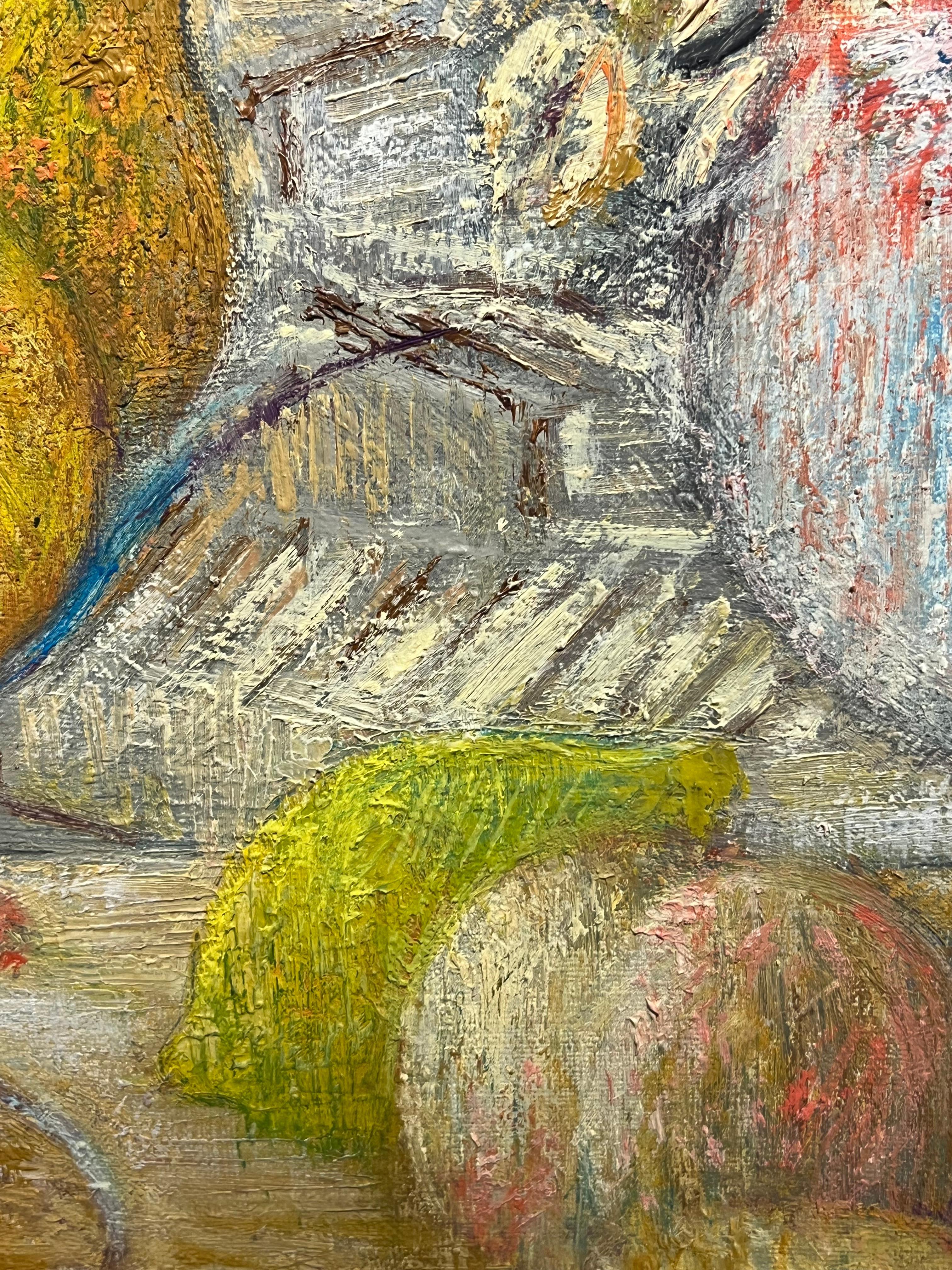 Bellissima natura morta impressionista con fiori e agrumi vibranti Artista francese in vendita 2