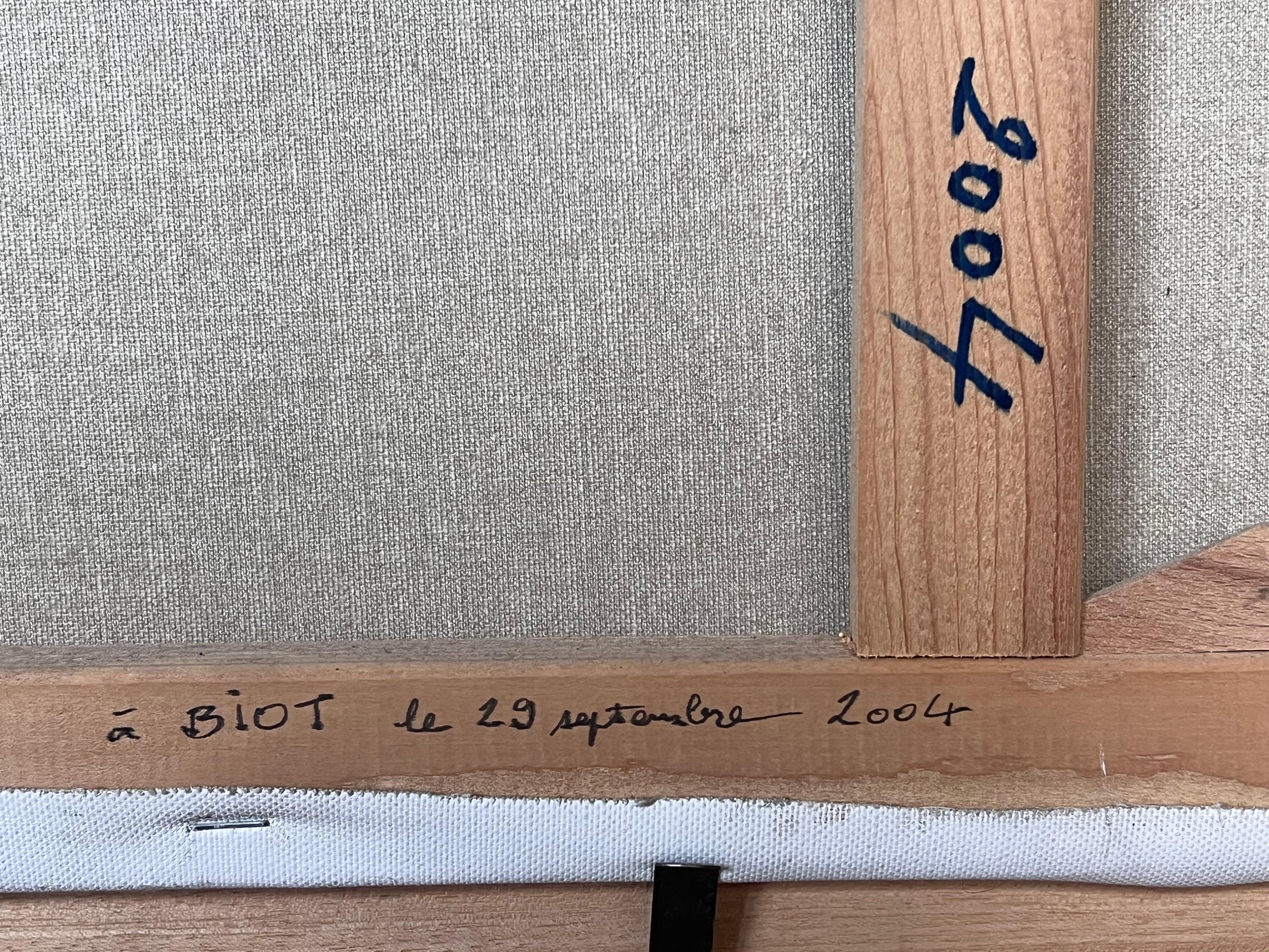 Biot Sud della Francia Provenza Paesaggio bruciato dal sole Pittura colorata in vendita 5