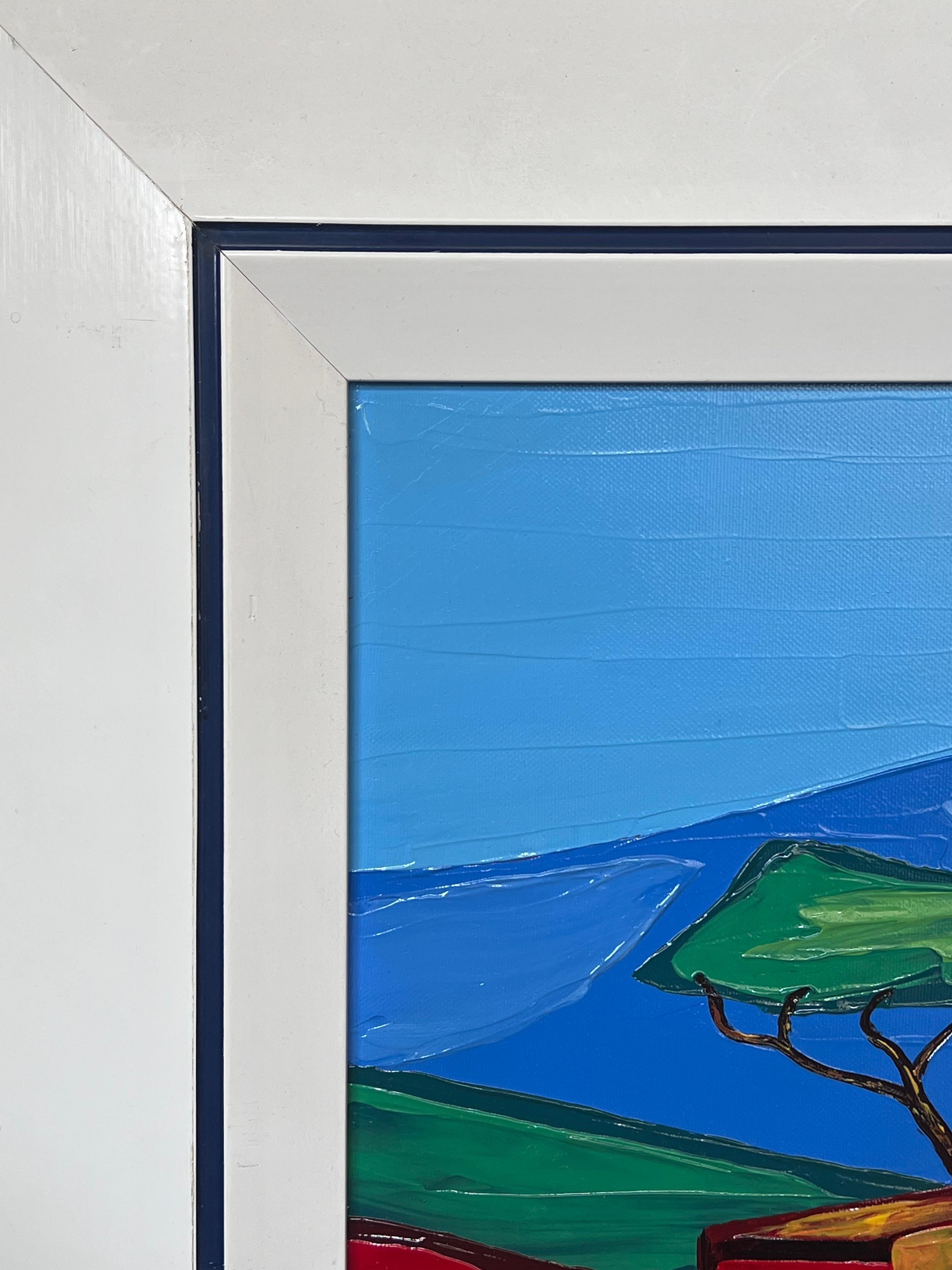 Biot Sud della Francia Provenza Paesaggio bruciato dal sole Pittura colorata in vendita 2