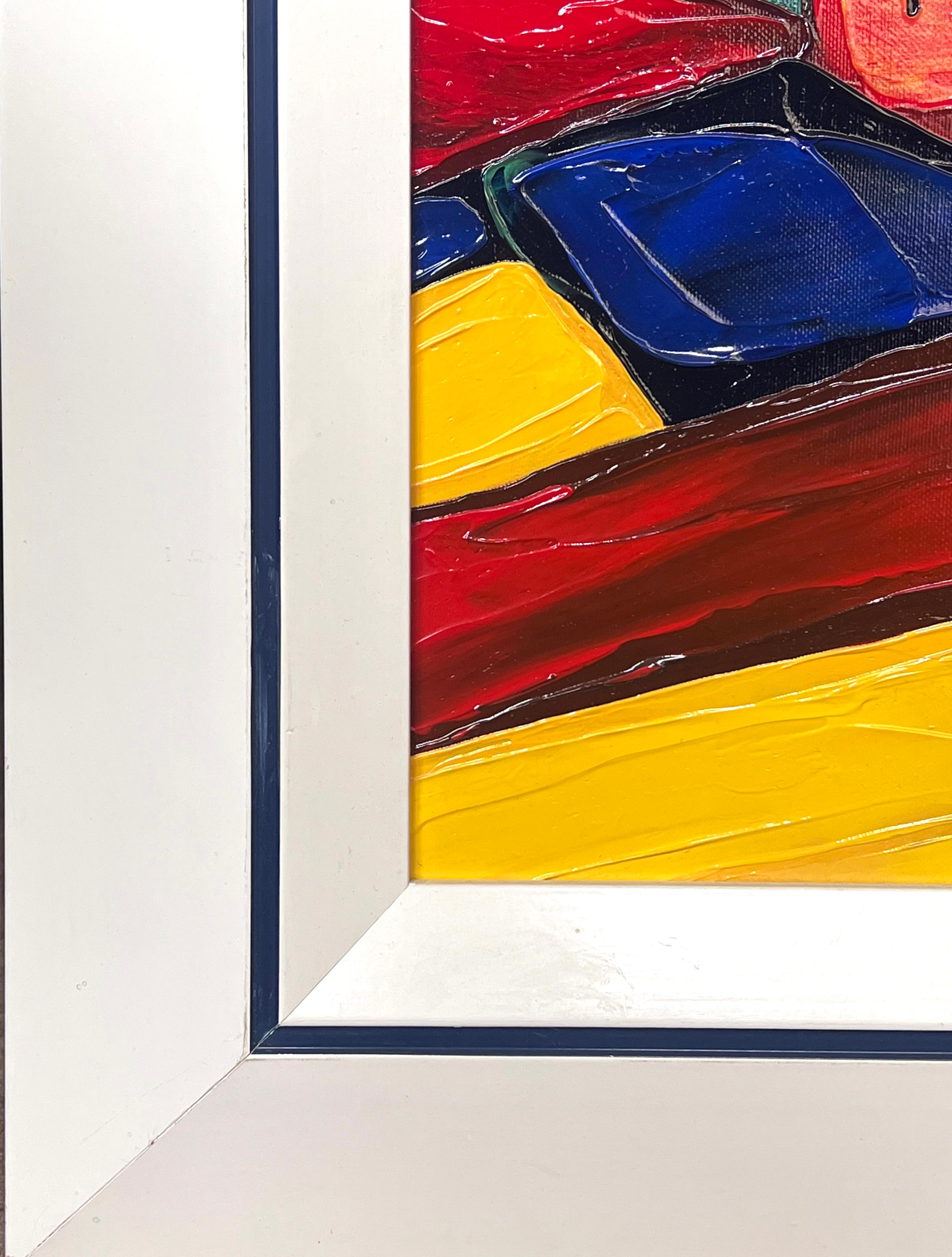 Biot Sud della Francia Provenza Paesaggio bruciato dal sole Pittura colorata in vendita 3