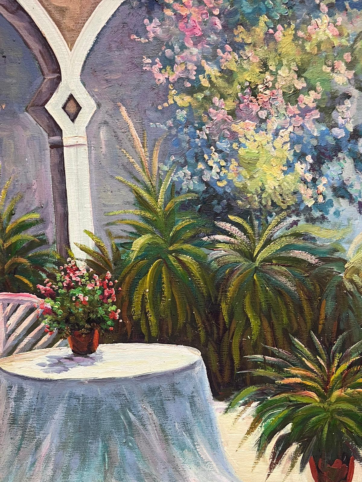 The Garden Conservatory
French School, late 20th century
signed oil on canvas, framed
framed: 24 x 27.5 inches
canvas: 20 x 24.5 inches
provenance: private collection
condition: very good and sound condition 