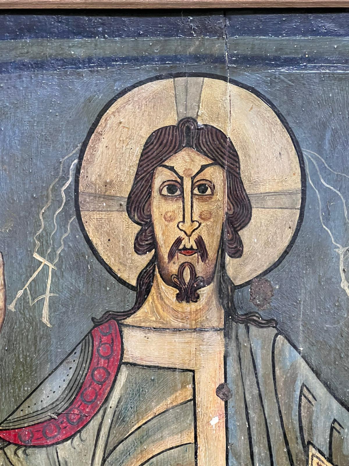 Byzantine Style Icon Painting Christ in Majesty Oil Painting on Wood Panel 2