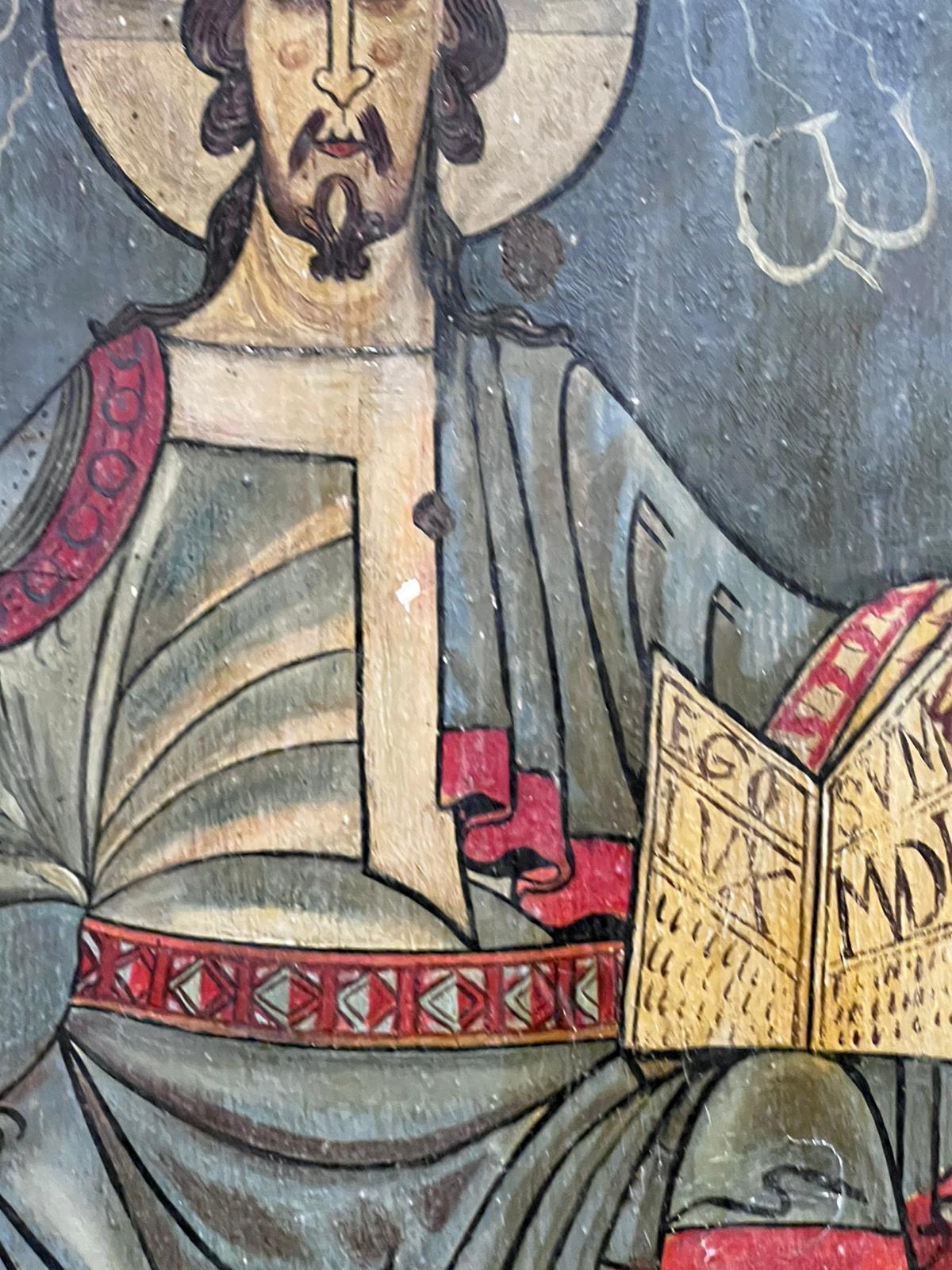 Byzantine Style Icon Painting Christ in Majesty Oil Painting on Wood Panel 3