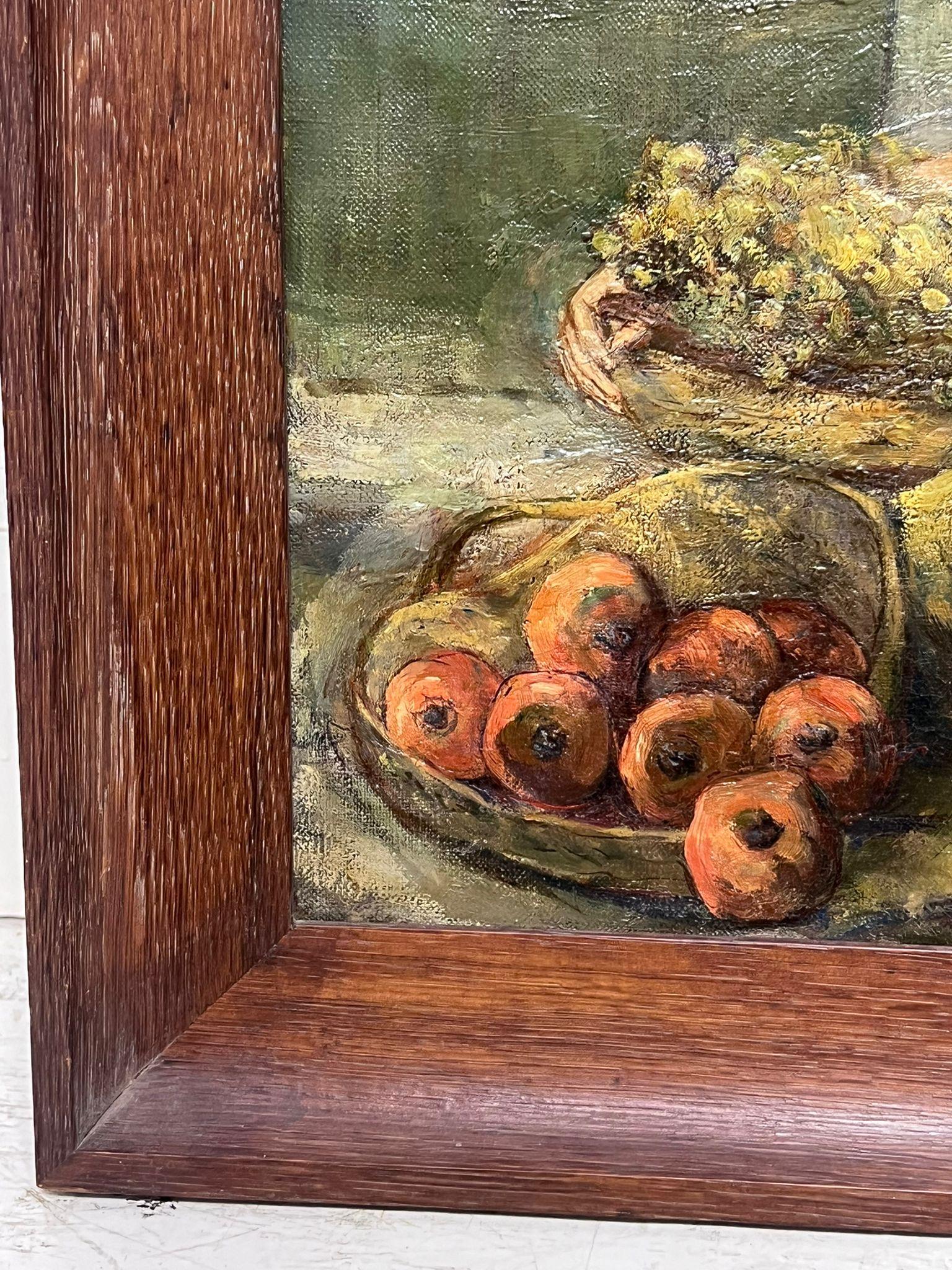 c1900 Pintura al óleo orientalista francesa El vendedor de fruta retrato - Painting Impresionista de French School